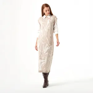 Clearance Price Mizalle - Dress Beige Apparel  Almost Gone!