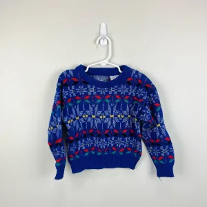 Clearance Price Vintage Cracked Ice Blue Ski Sweater 5T  Almost Gone!