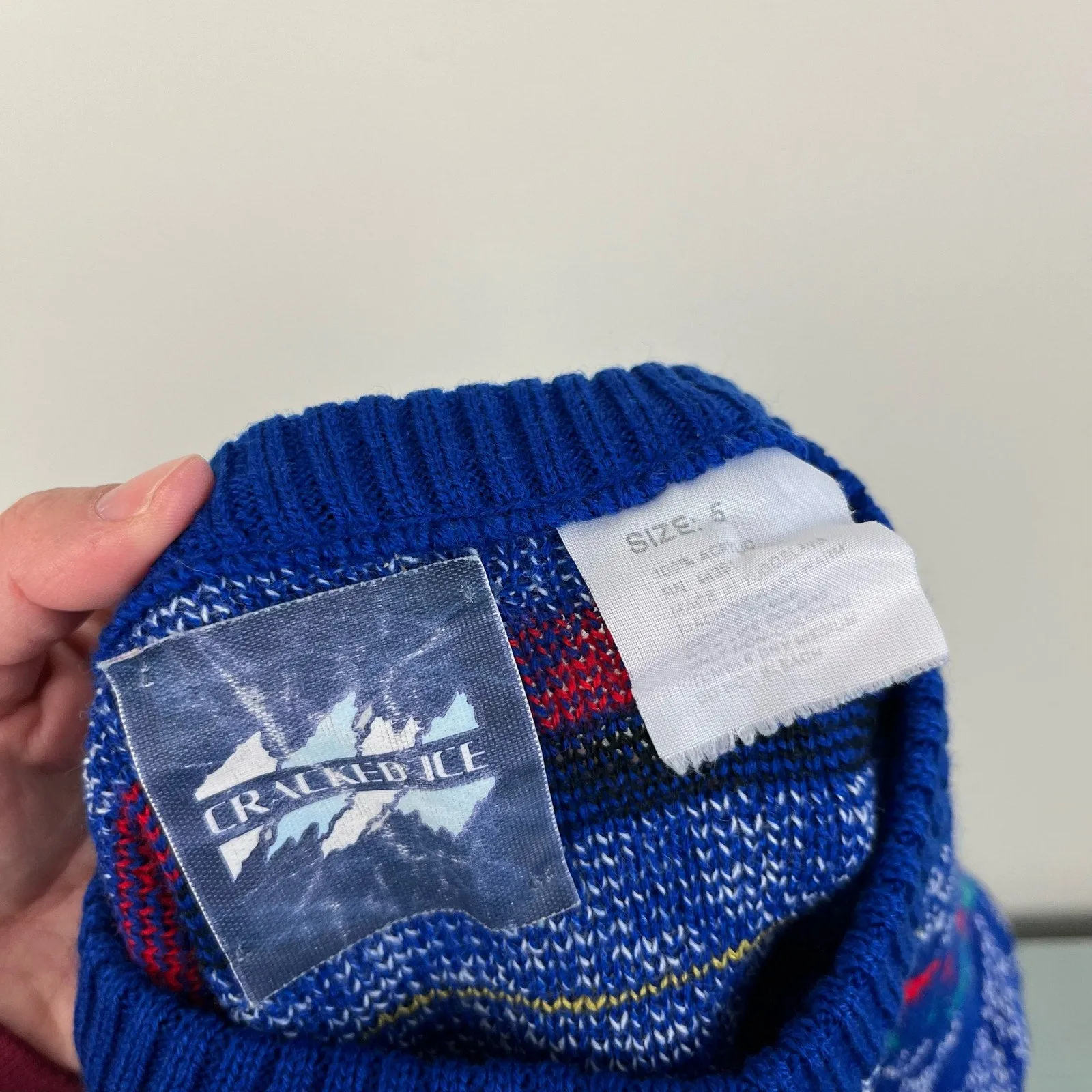 Clearance Price Vintage Cracked Ice Blue Ski Sweater 5T  Almost Gone!