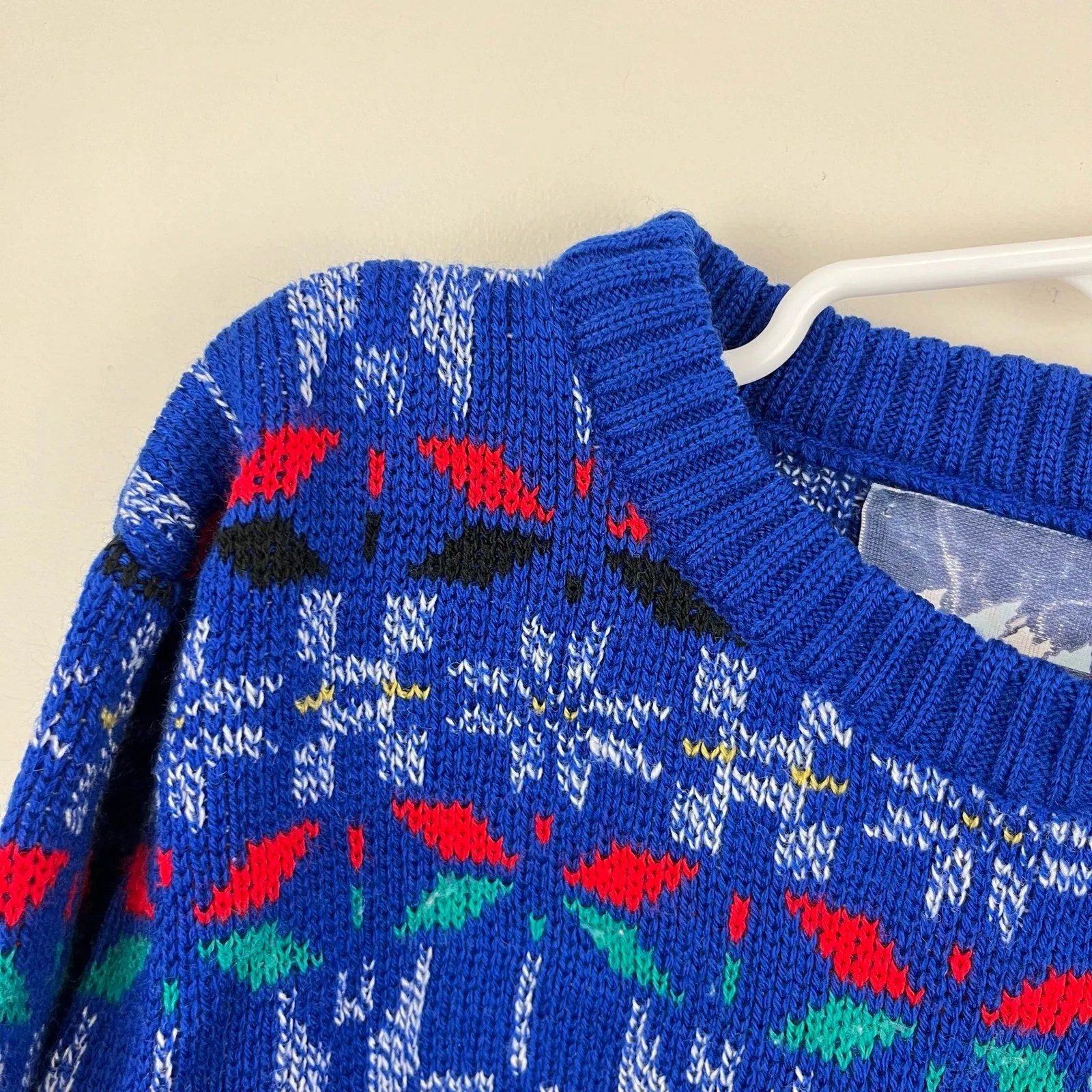 Clearance Price Vintage Cracked Ice Blue Ski Sweater 5T  Almost Gone!