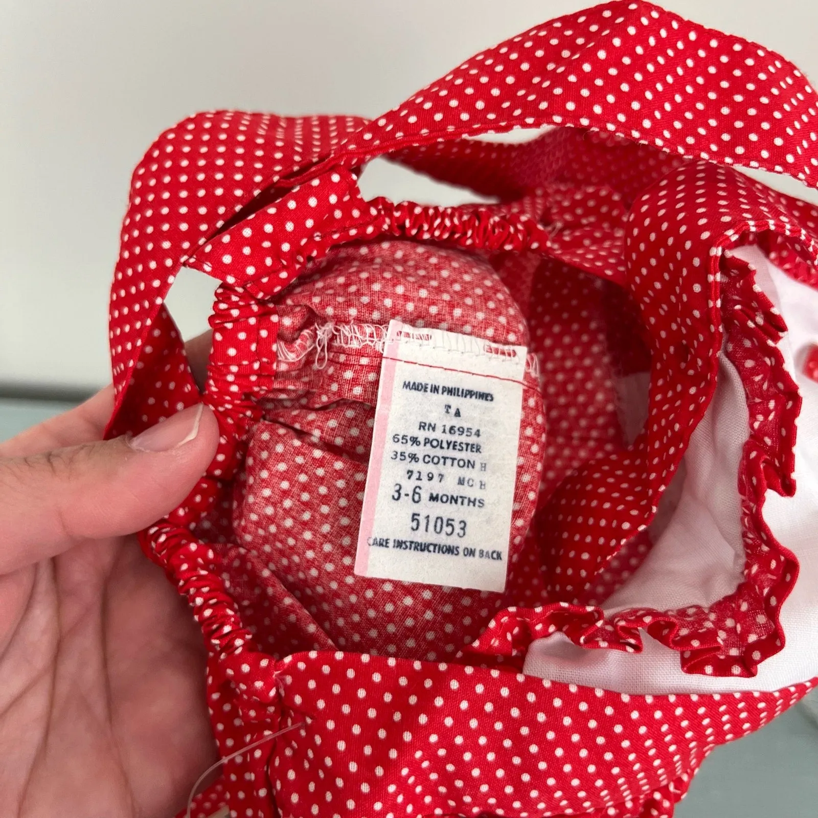 Clearance Price Vintage Red Polka Dot Ruffle Sun Suit Romper 3-6 Months NWT  Almost Gone!