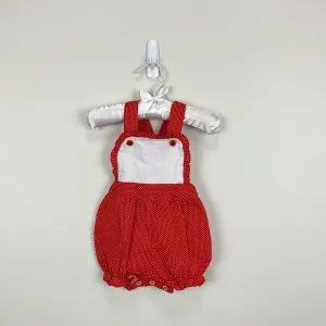 Clearance Price Vintage Red Polka Dot Ruffle Sun Suit Romper 3-6 Months NWT  Almost Gone!
