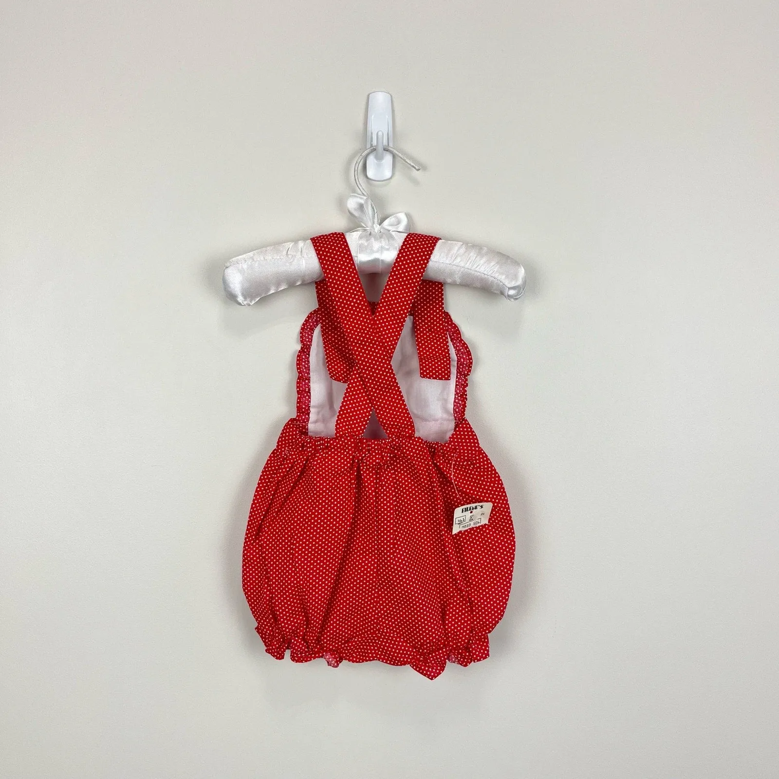 Clearance Price Vintage Red Polka Dot Ruffle Sun Suit Romper 3-6 Months NWT  Almost Gone!