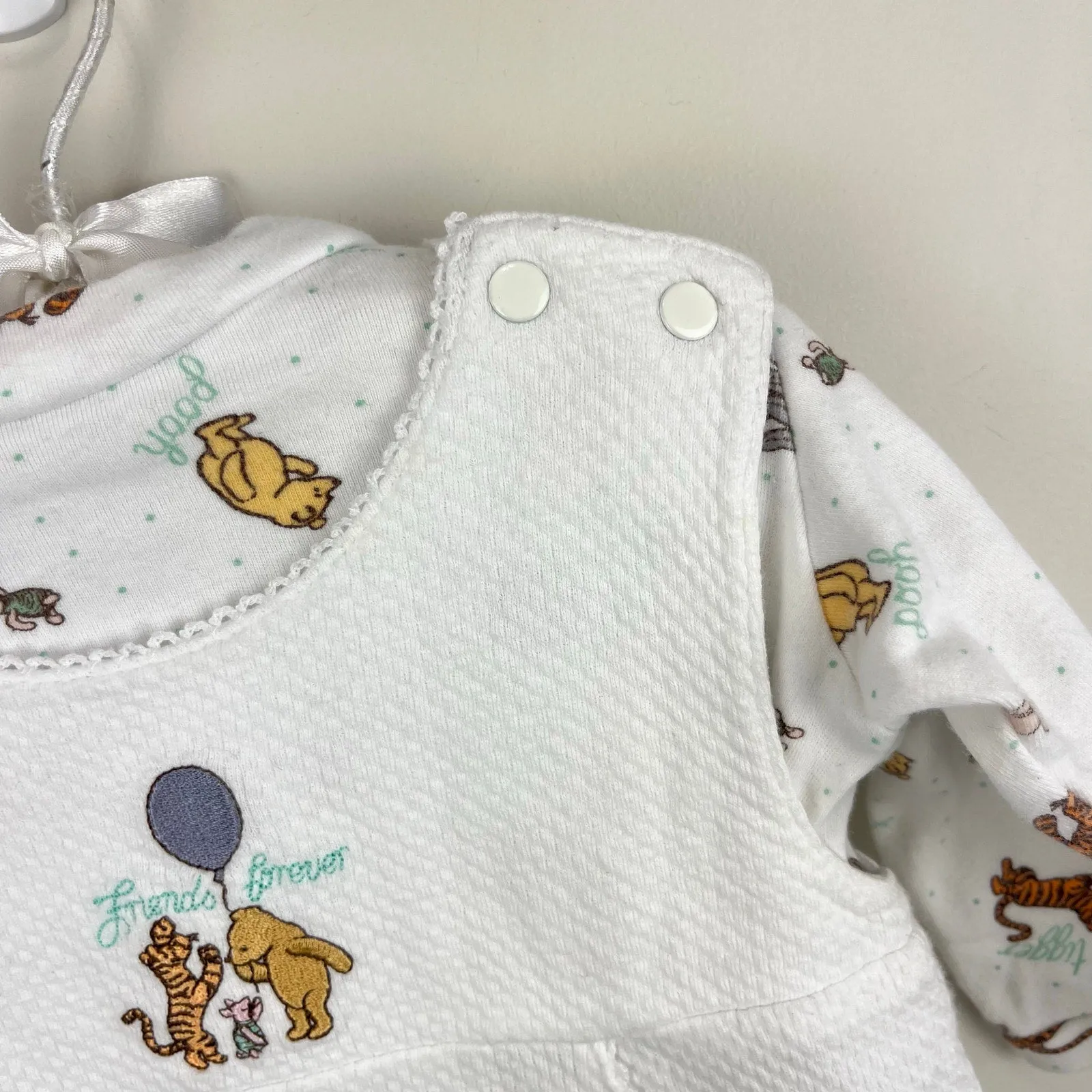 Clearance Price Vintage Walt Disney World Baby Winnie the Pooh Friends Forever Overalls Set 9 Months  Dont Miss Out!