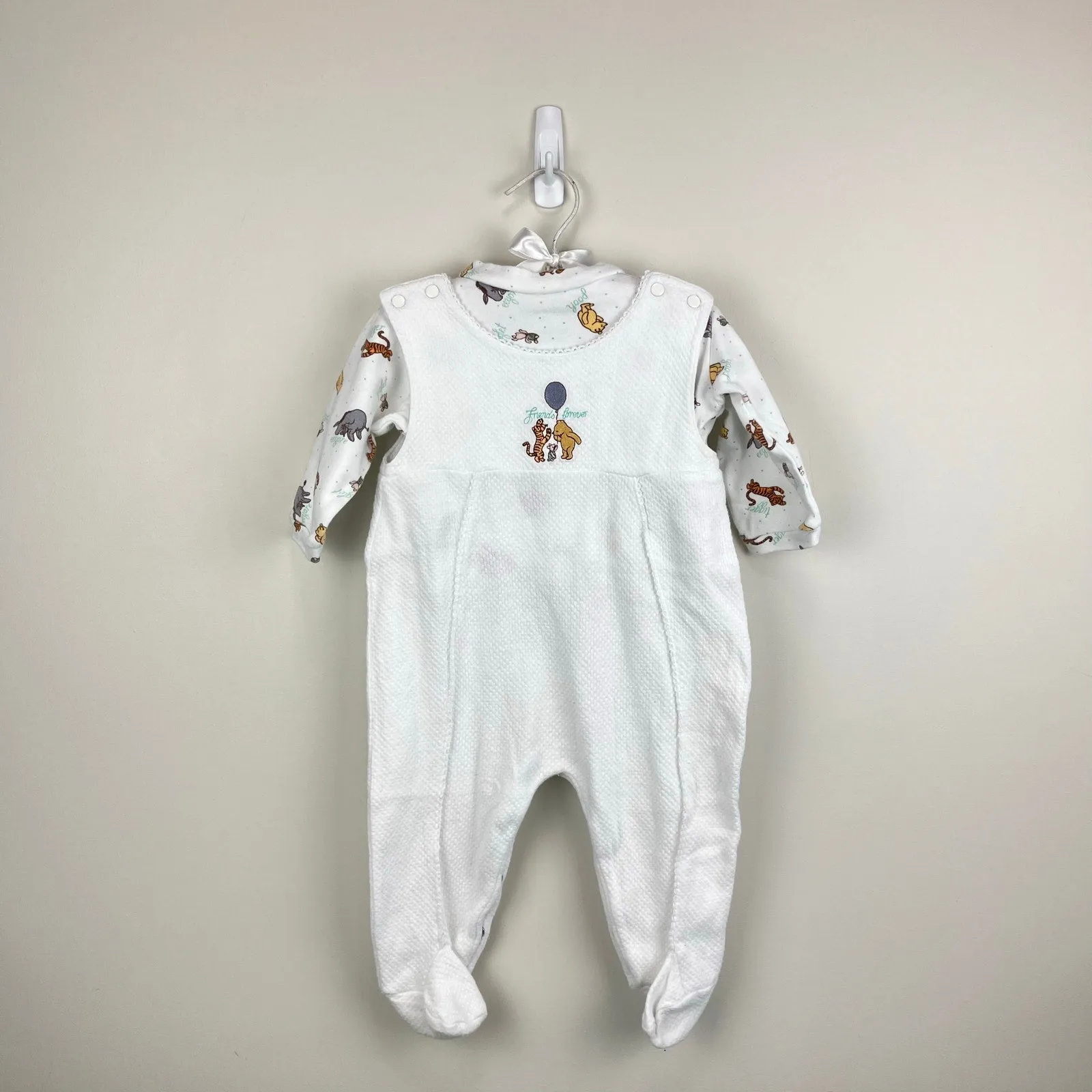 Clearance Price Vintage Walt Disney World Baby Winnie the Pooh Friends Forever Overalls Set 9 Months  Dont Miss Out!