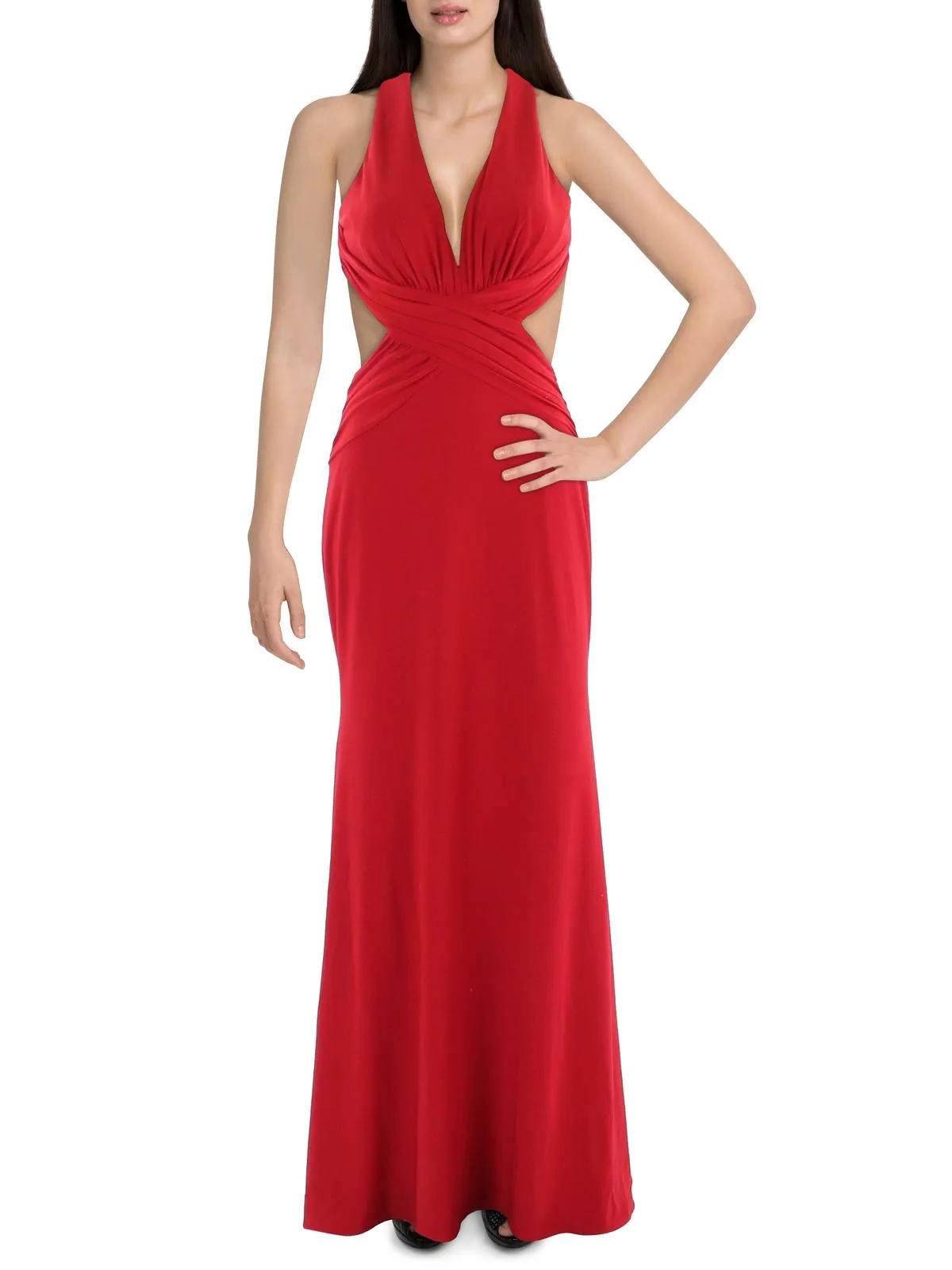 Clearance Price Womens Gathered Maxi Evening Dress  Last Chance!