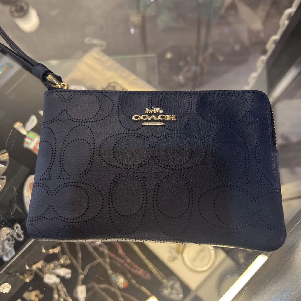 Coach Leather Logo Wristlet ACCESSORIES XS