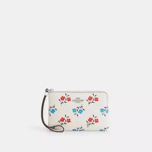 Coach Outlet Corner Zip Wristlet With Floral Print