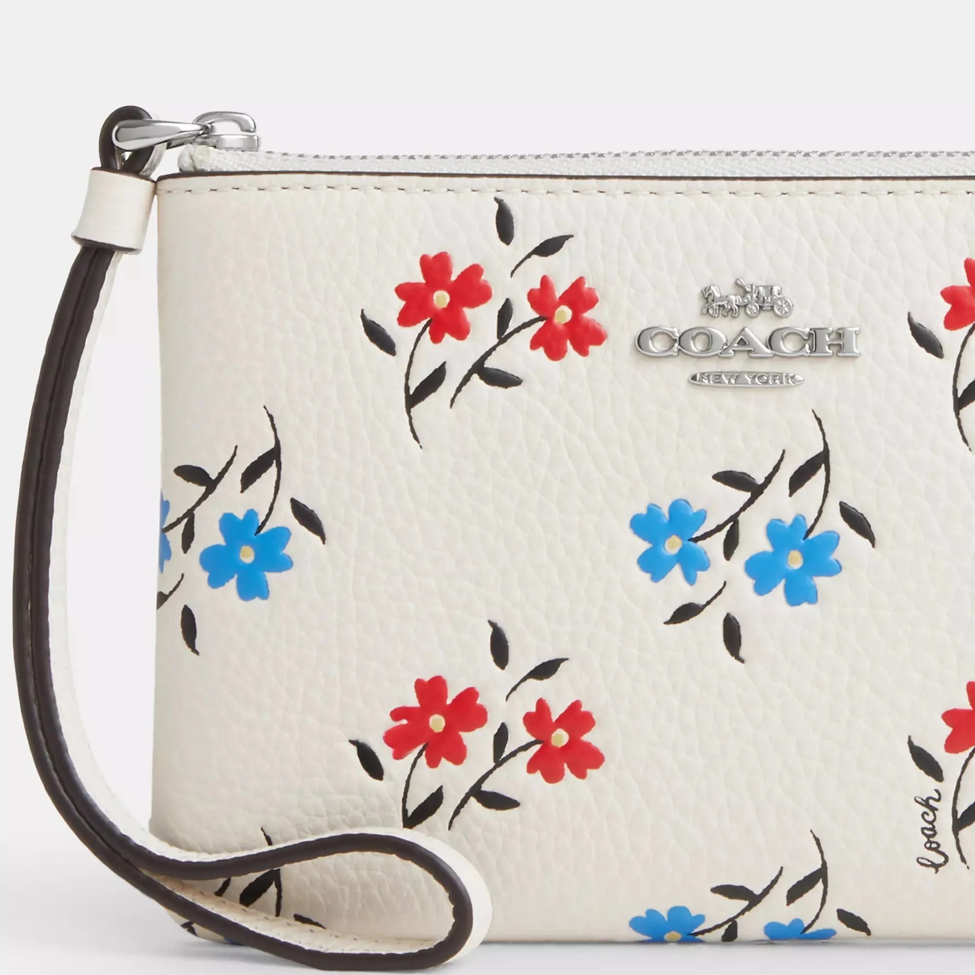 Coach Outlet Corner Zip Wristlet With Floral Print