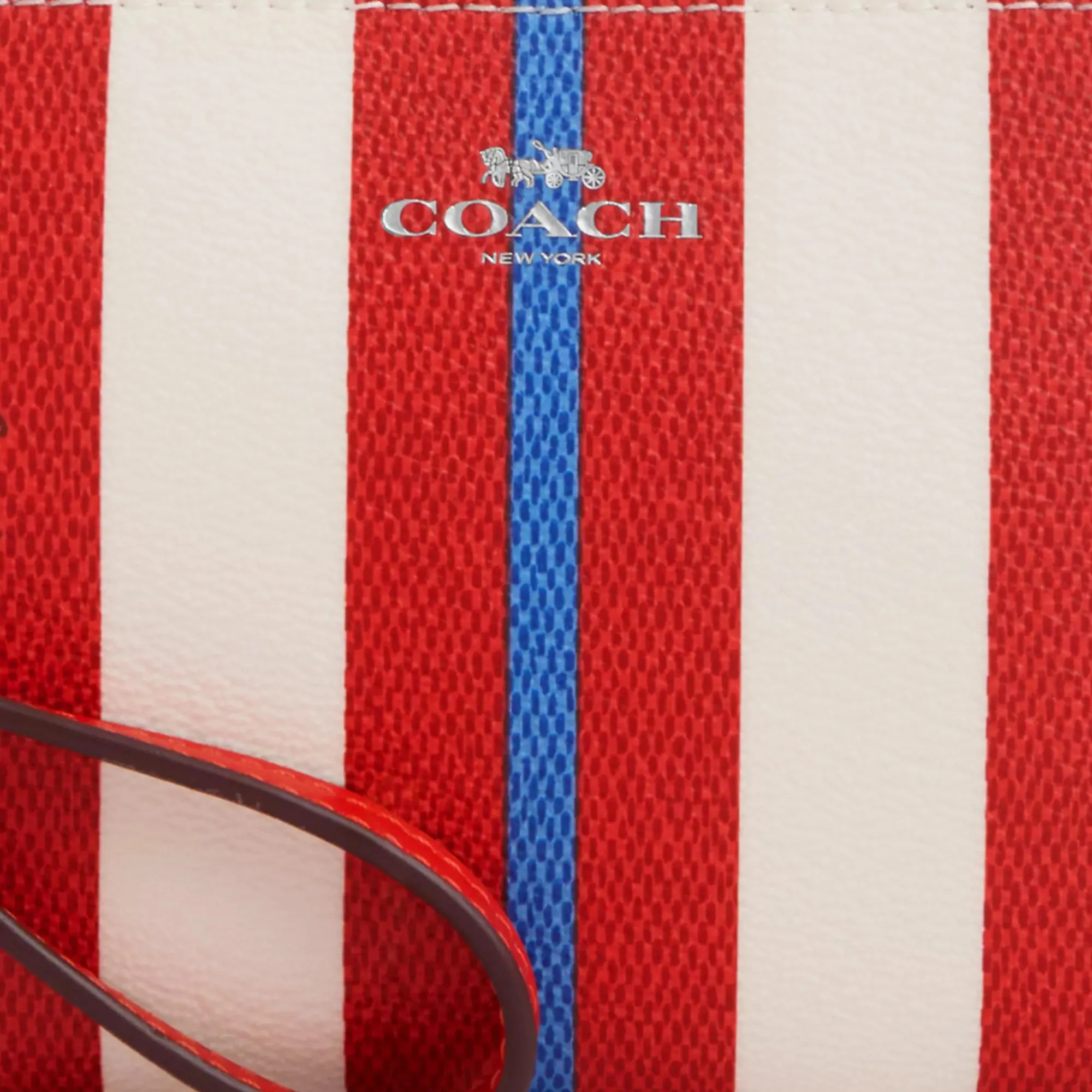Coach Outlet Corner Zip Wristlet With Stripe Print