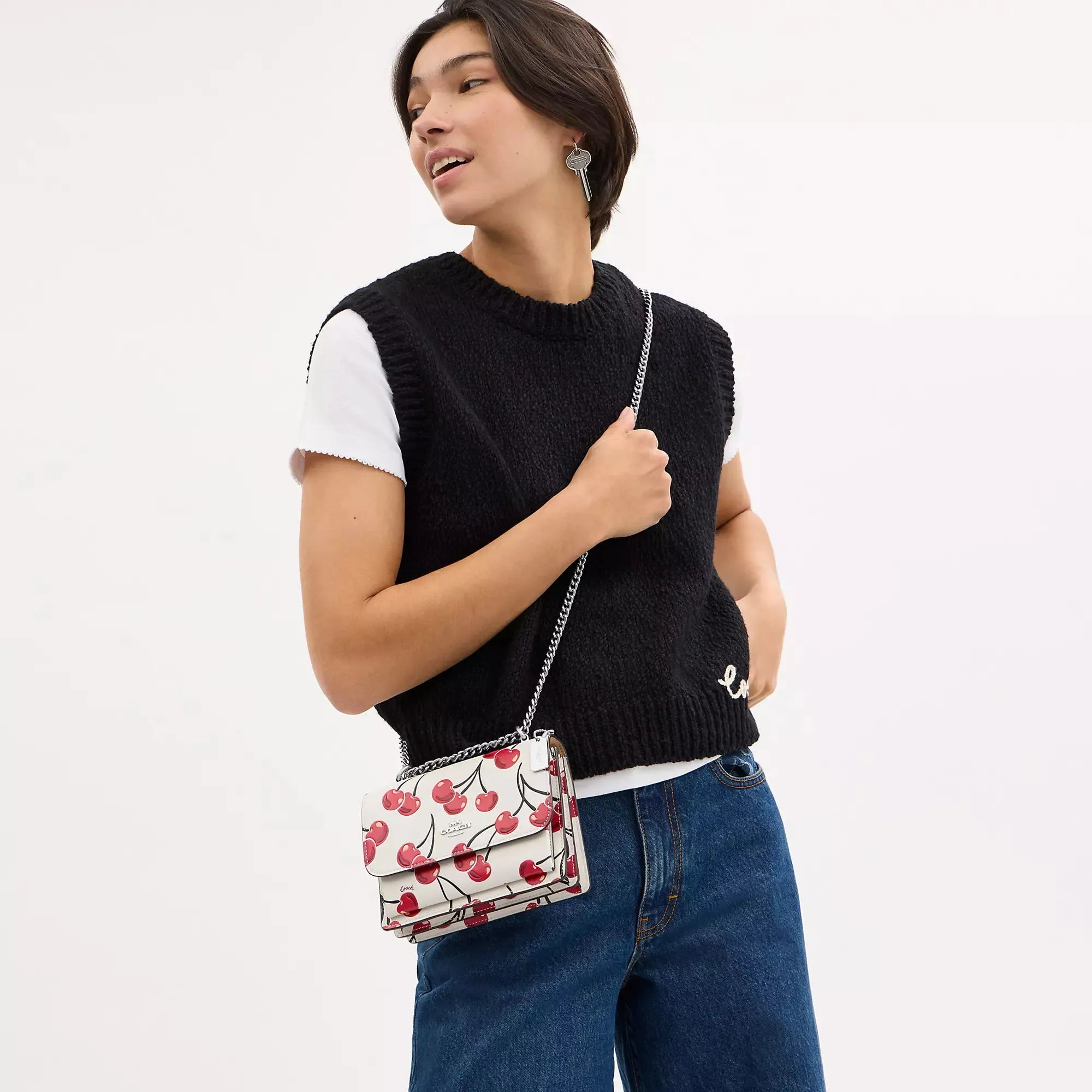 Coach Outlet Mini Klare Crossbody Bag With Cherry Print