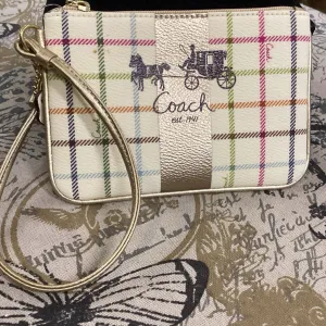 Coach Plaid Wristlet ACCESSORIES XS