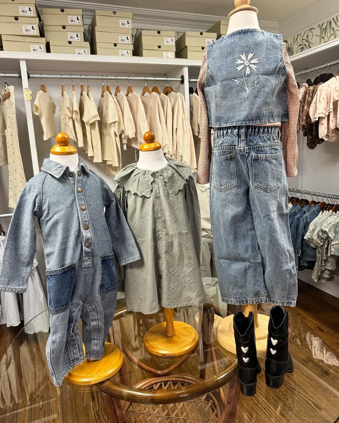 Collared Baby Jumpsuit || Light Washed Denim