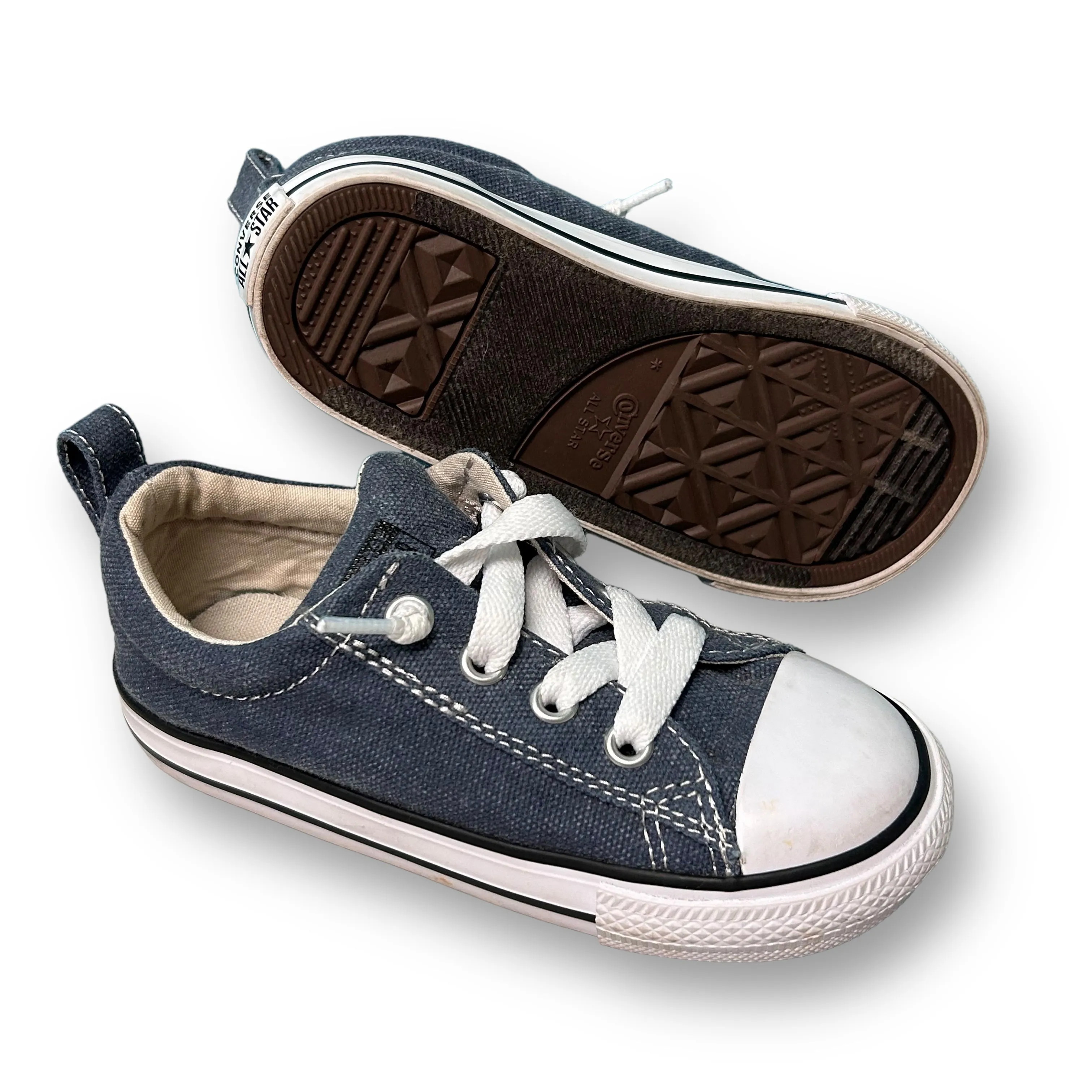Converse All Star Kids Size 10 Blue Slide-On Sneakers