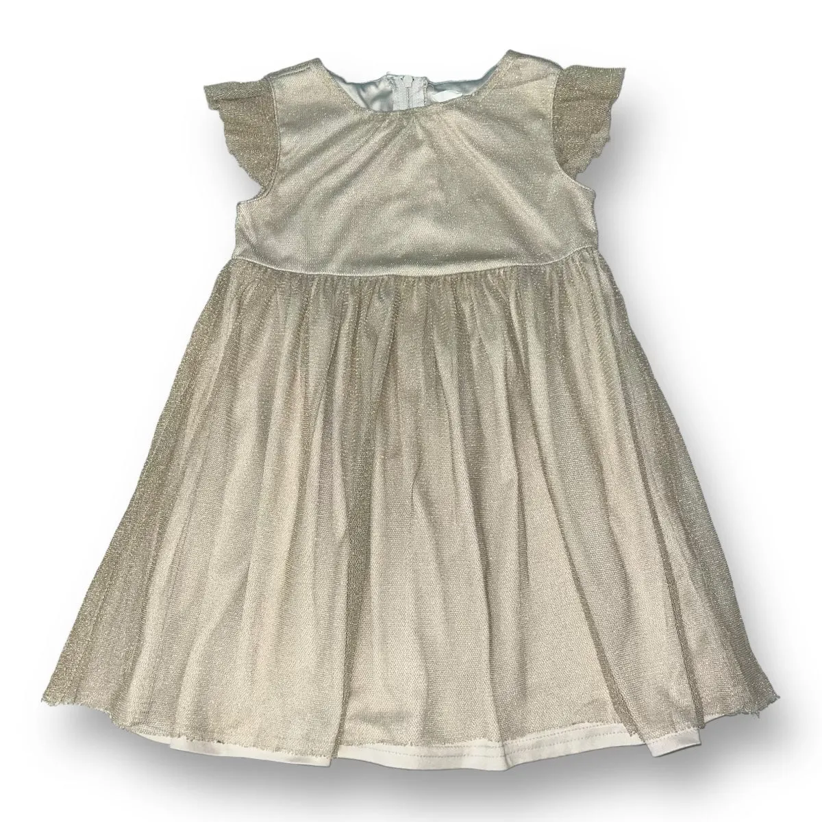 Crazy 8 Toddler Girl Size 3T Shimmery Gold Short Sleeve Fancy Dress