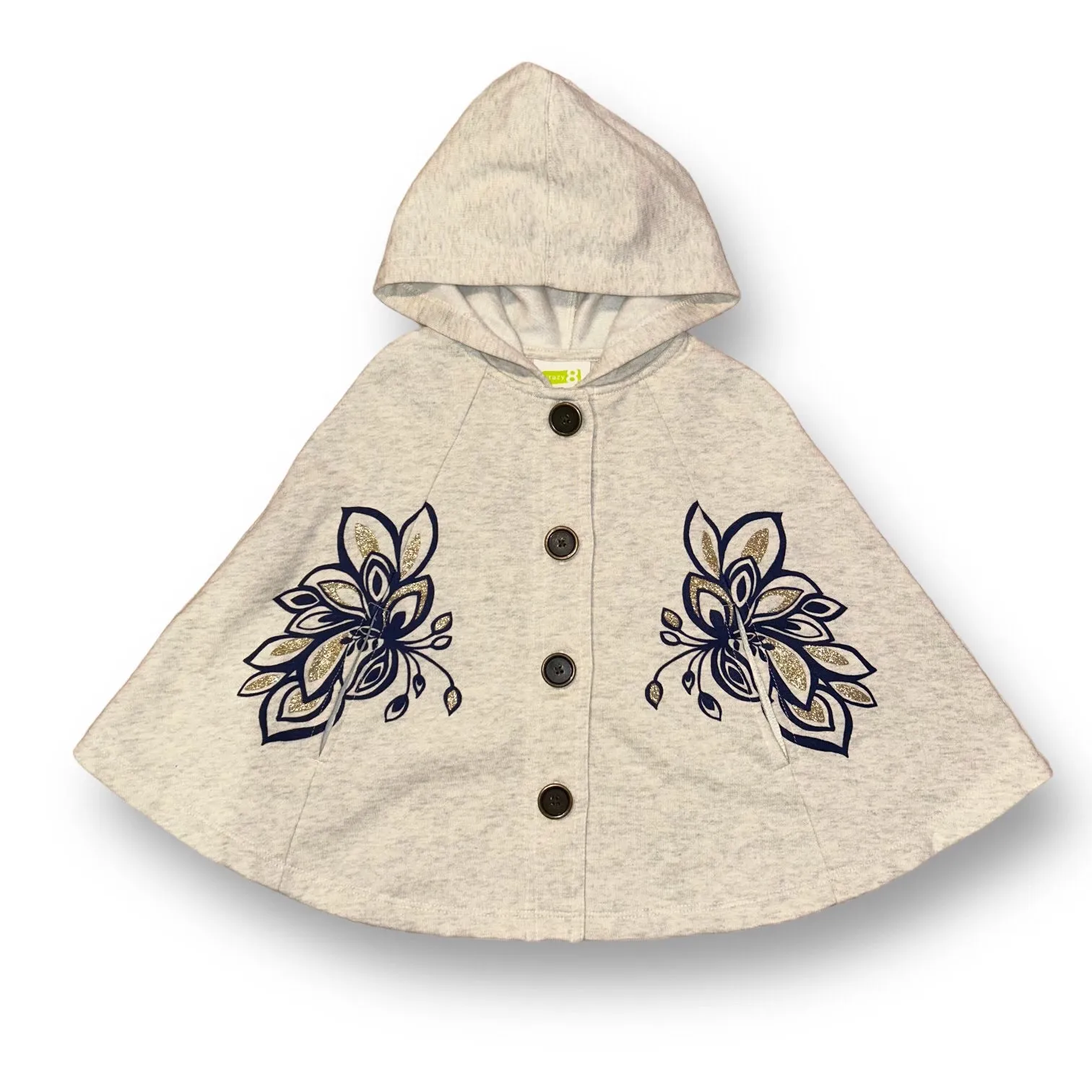Crazy 8 Toddler Girls Size 3T Cotton Shawl Hooded Overcoat