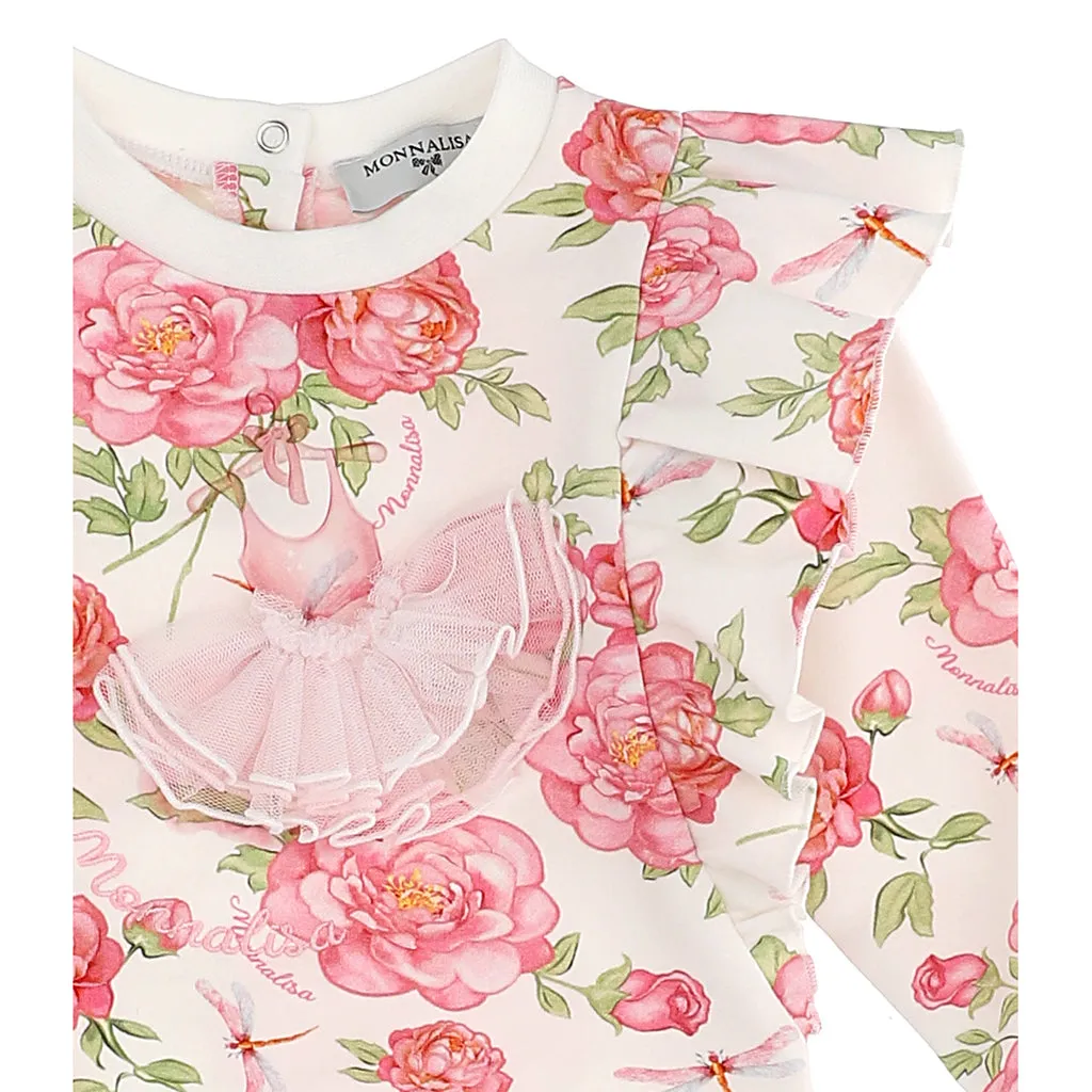 Cream Rose Print Sweater Dress