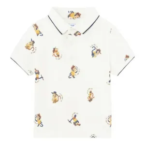 Cream Safari Print Polo