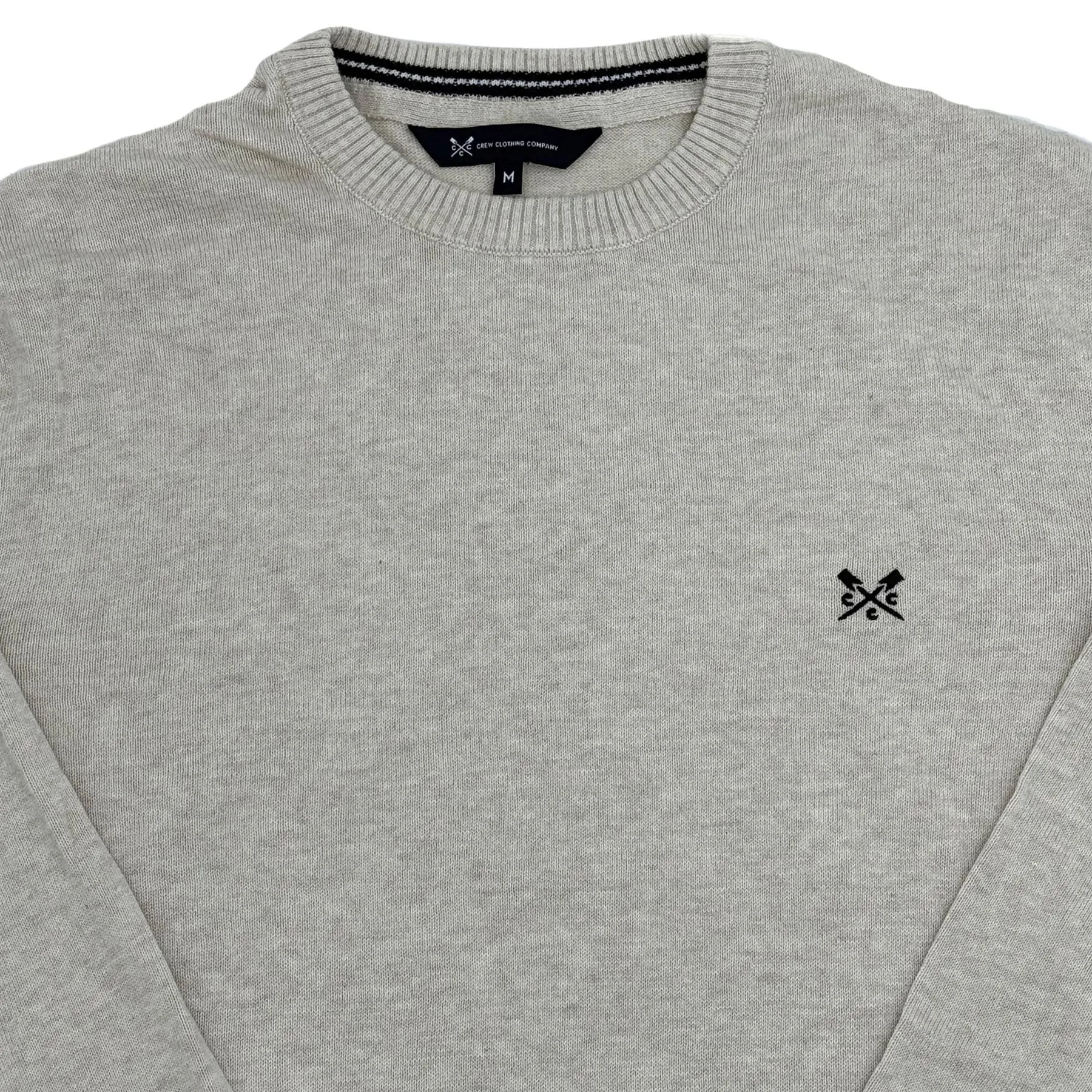 Crew Clothing Mens Knitted Jumper Long Sleeve Beige