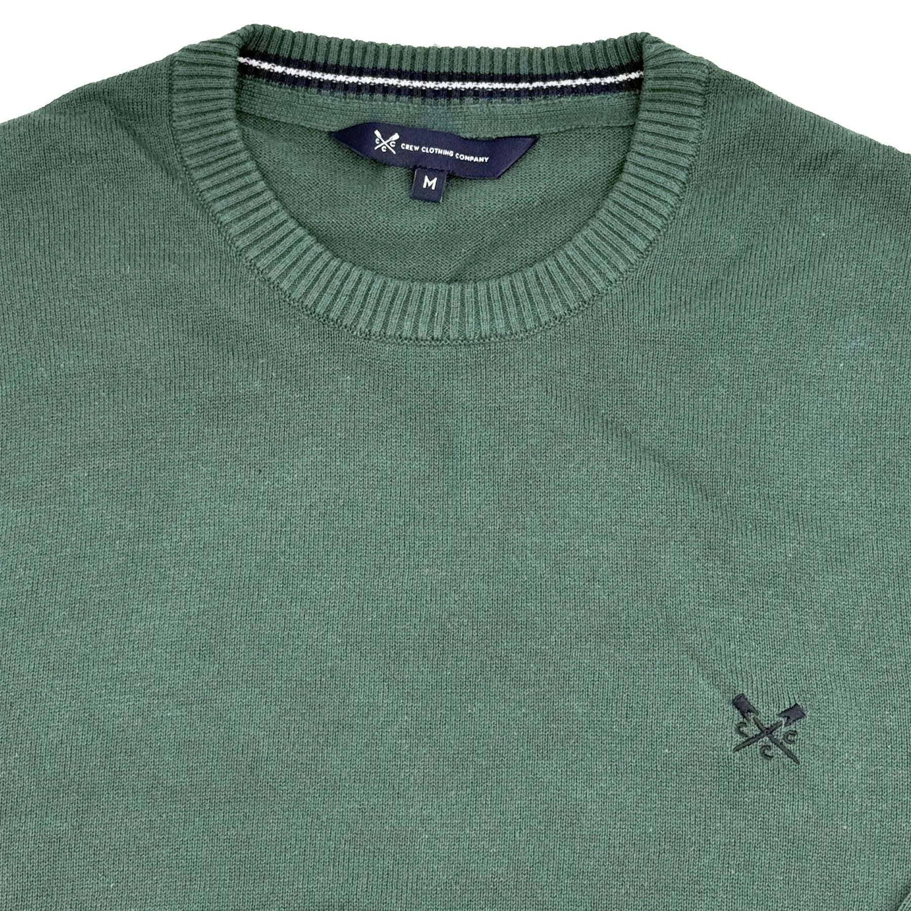 Crew Clothing Mens Knitted Jumper Long Sleeve Emerald Green