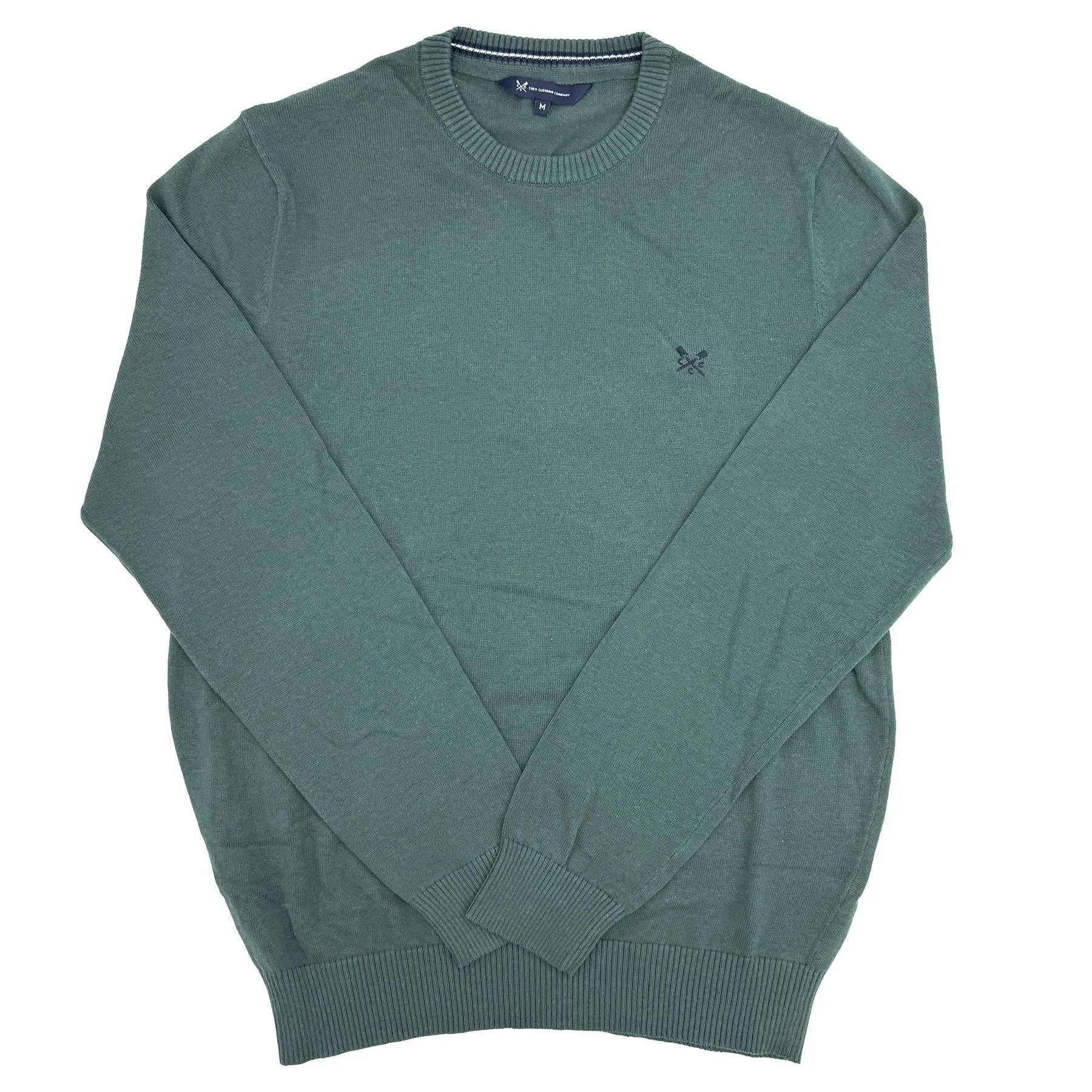 Crew Clothing Mens Knitted Jumper Long Sleeve Emerald Green