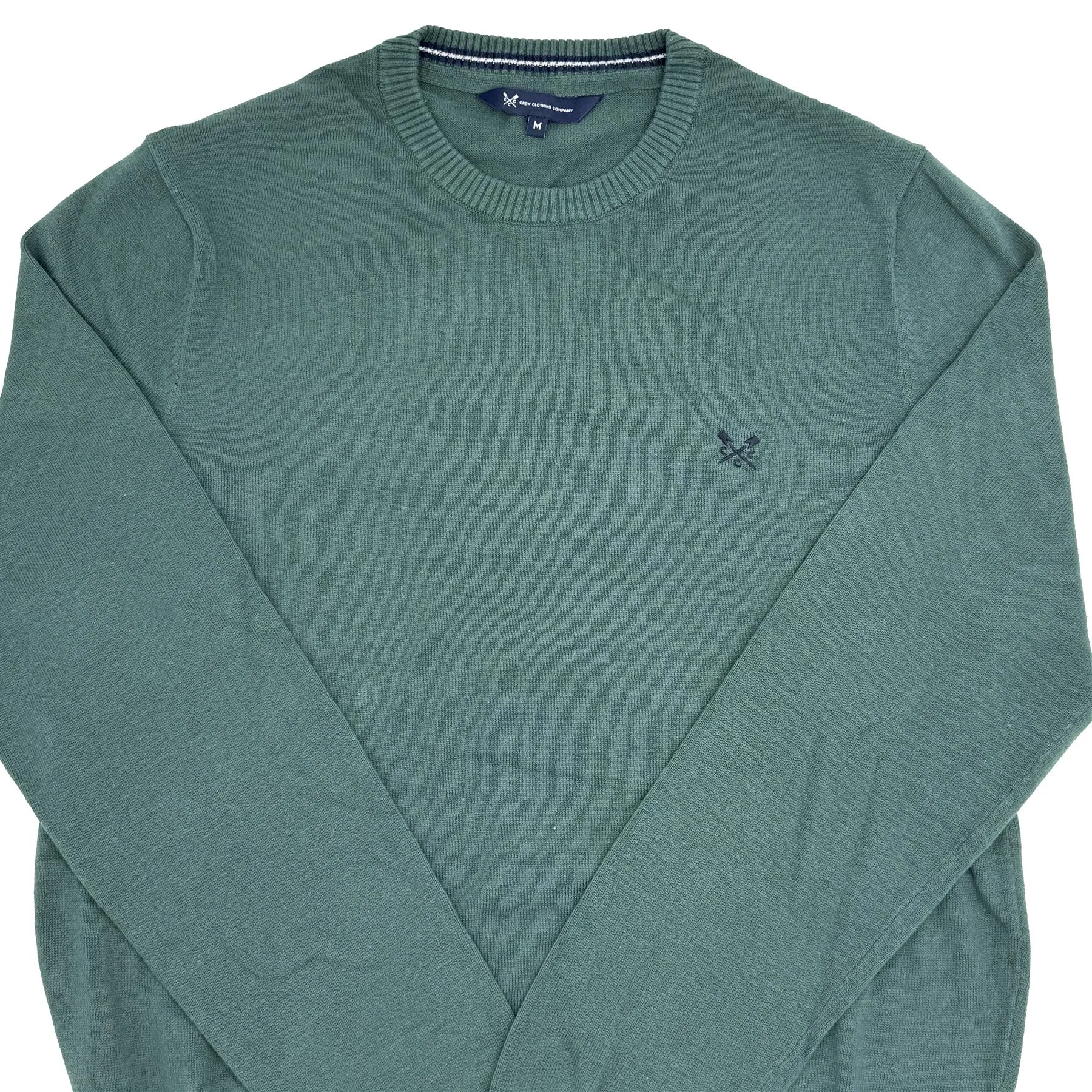 Crew Clothing Mens Knitted Jumper Long Sleeve Emerald Green