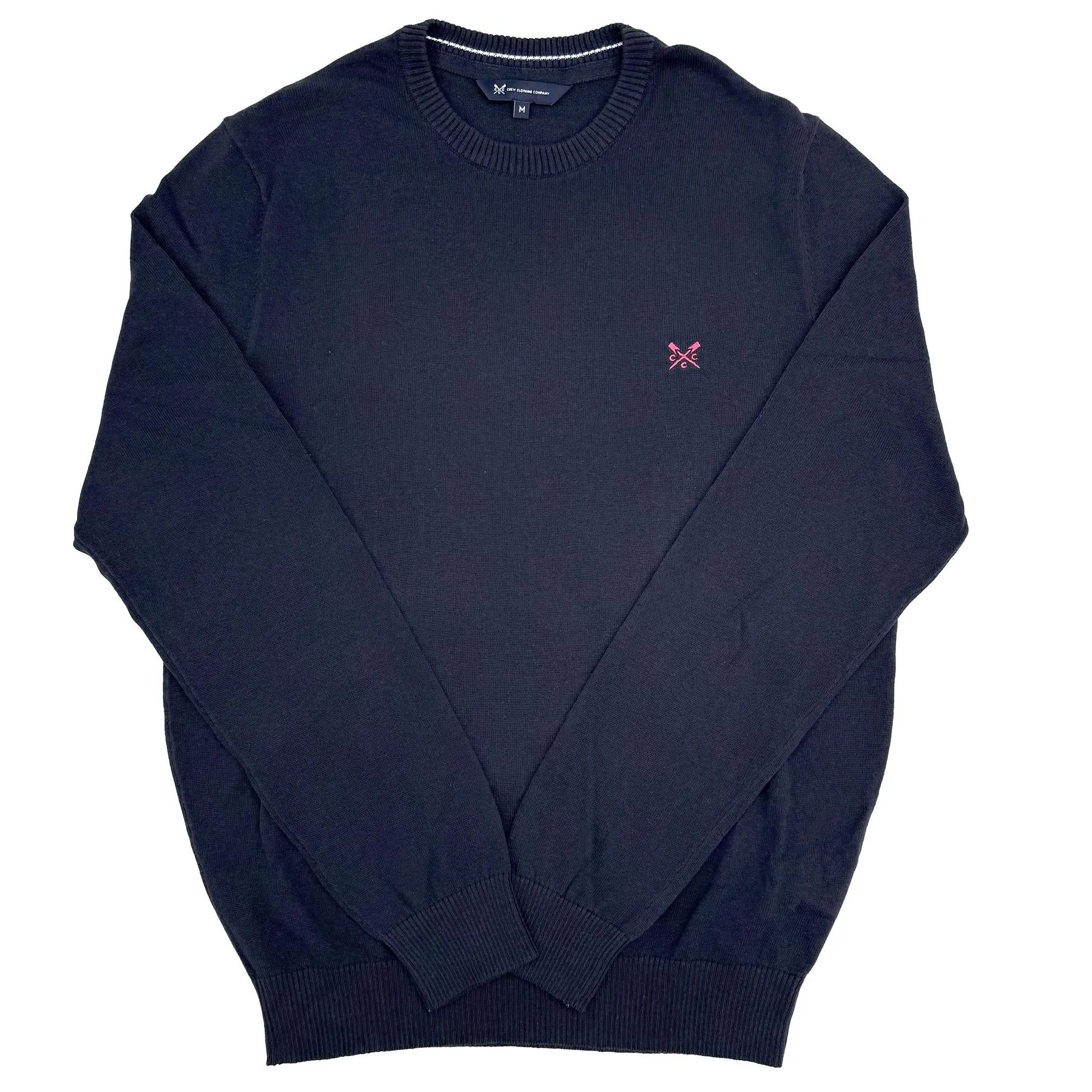 Crew Clothing Mens Knitted Jumper Long Sleeve Navy