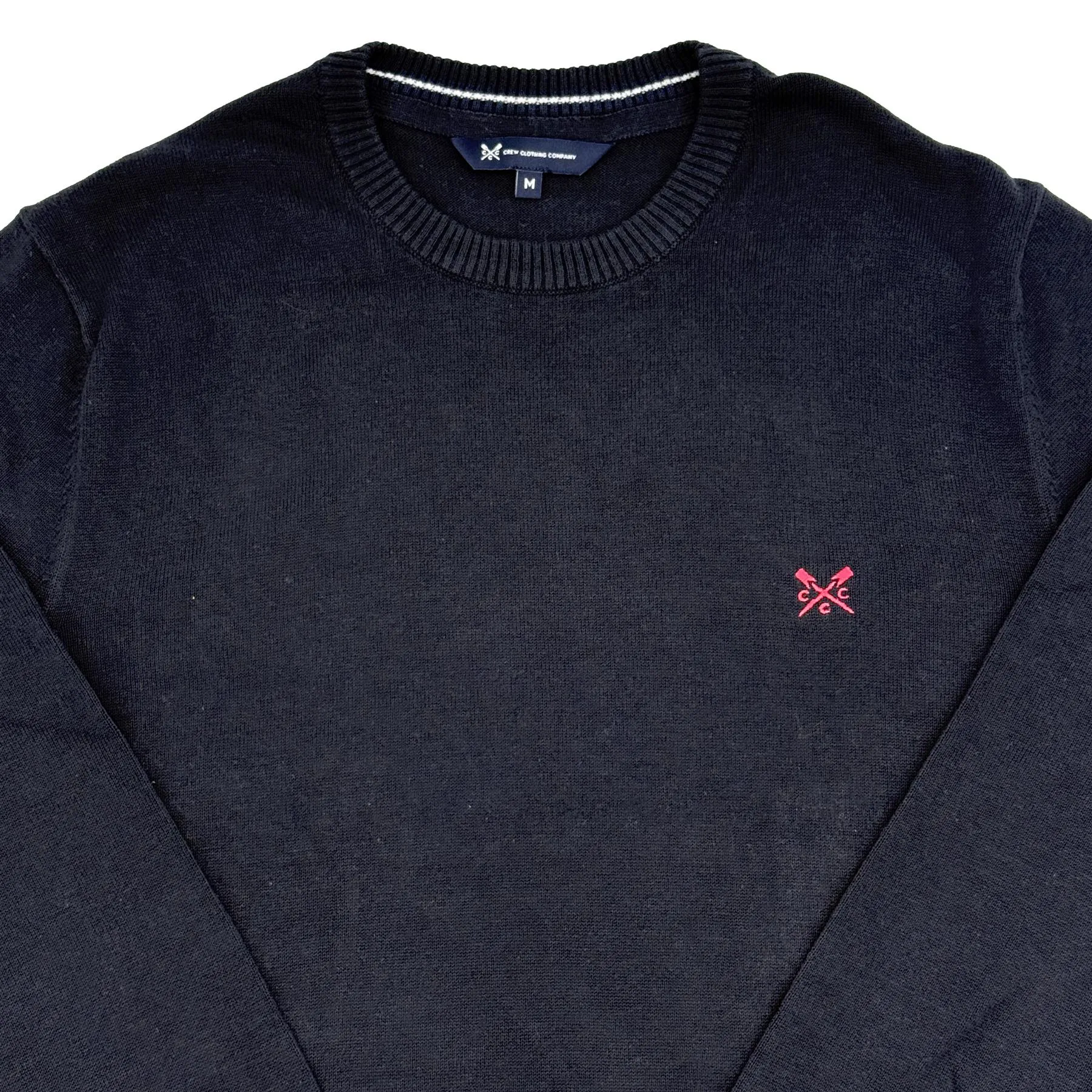 Crew Clothing Mens Knitted Jumper Long Sleeve Navy