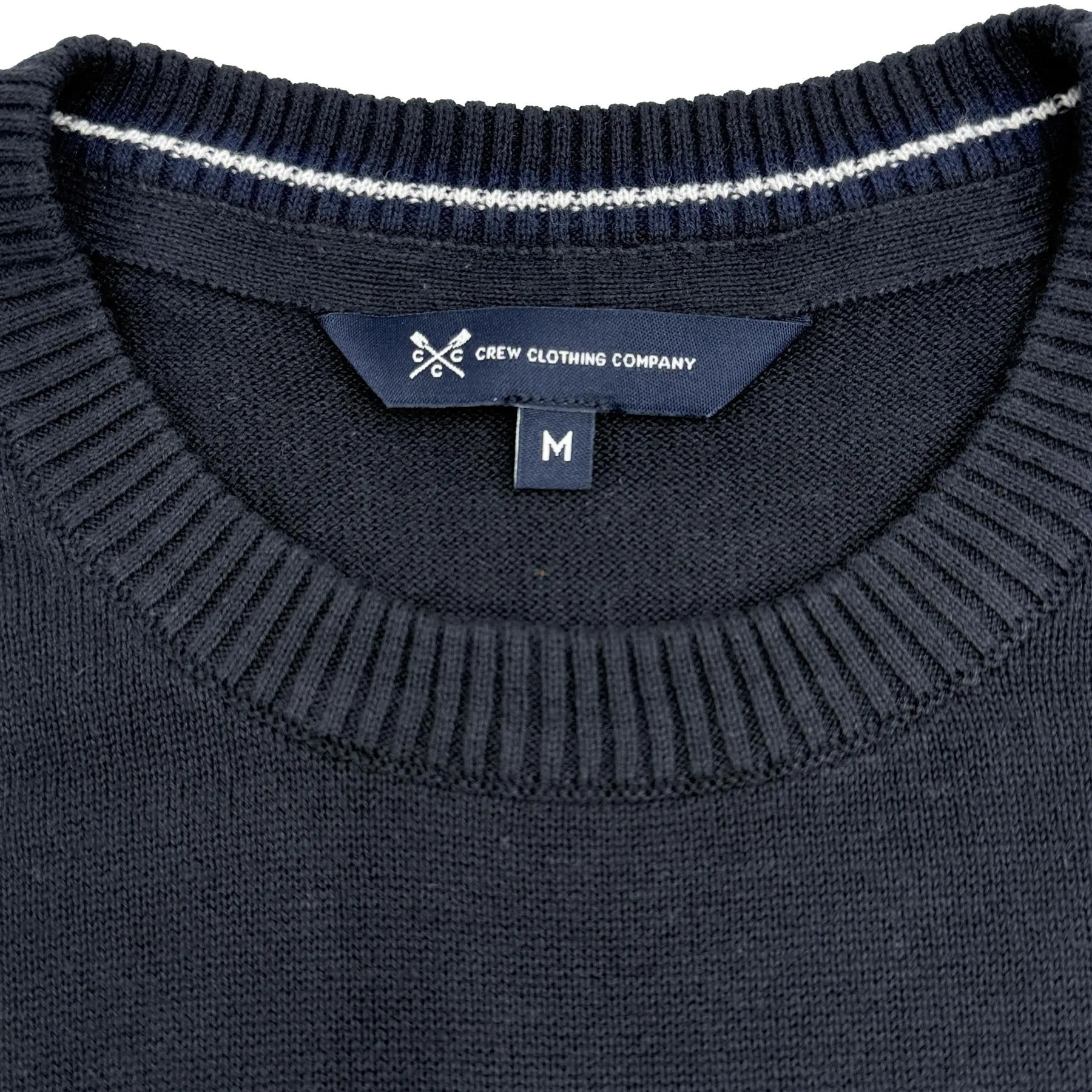 Crew Clothing Mens Knitted Jumper Long Sleeve Navy