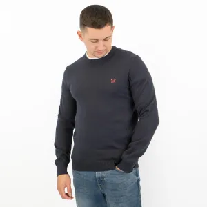 Crew Clothing Mens Knitted Jumper Long Sleeve Navy