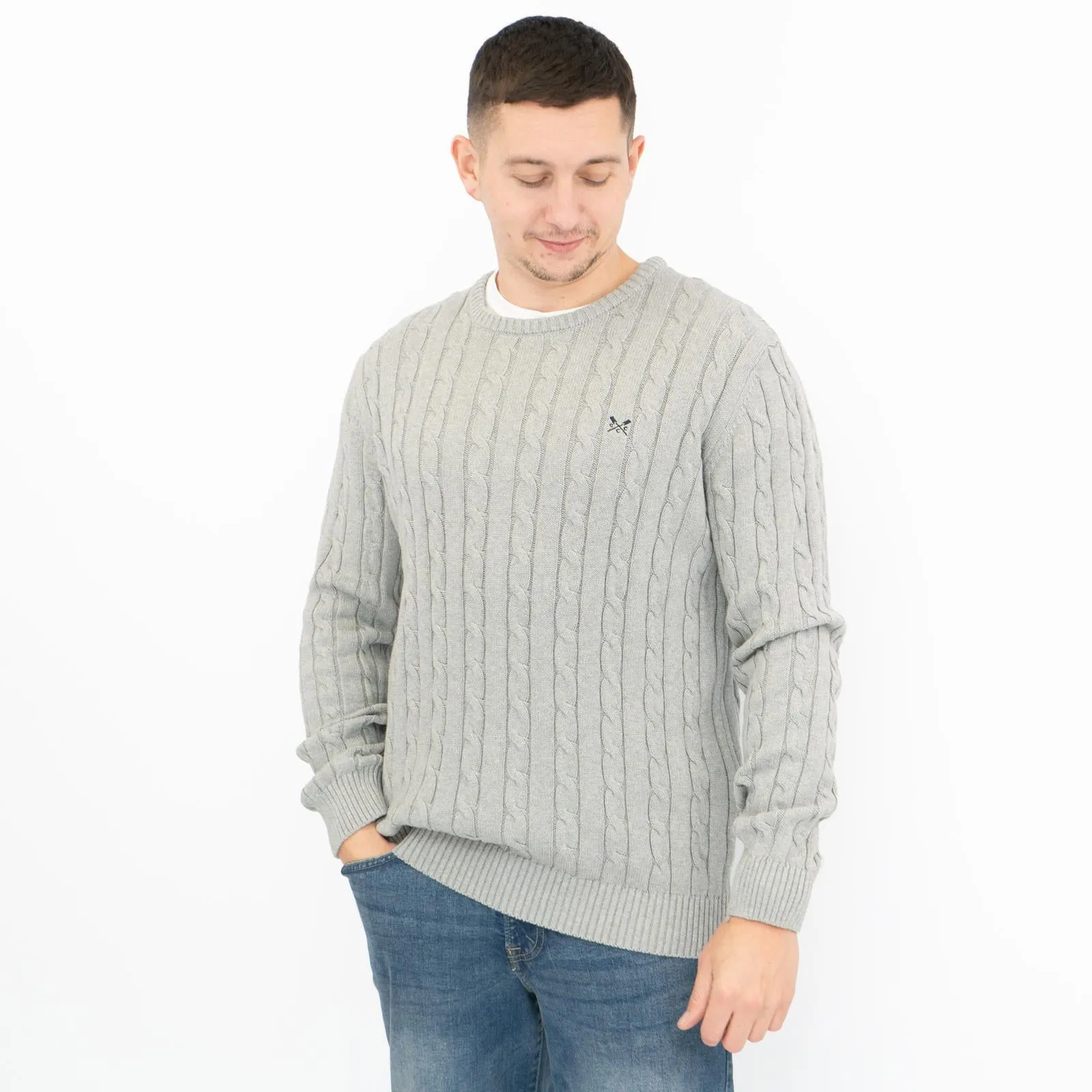 Crew Clothing Mens Oarsmen Midweight Cable Knit Jumper
