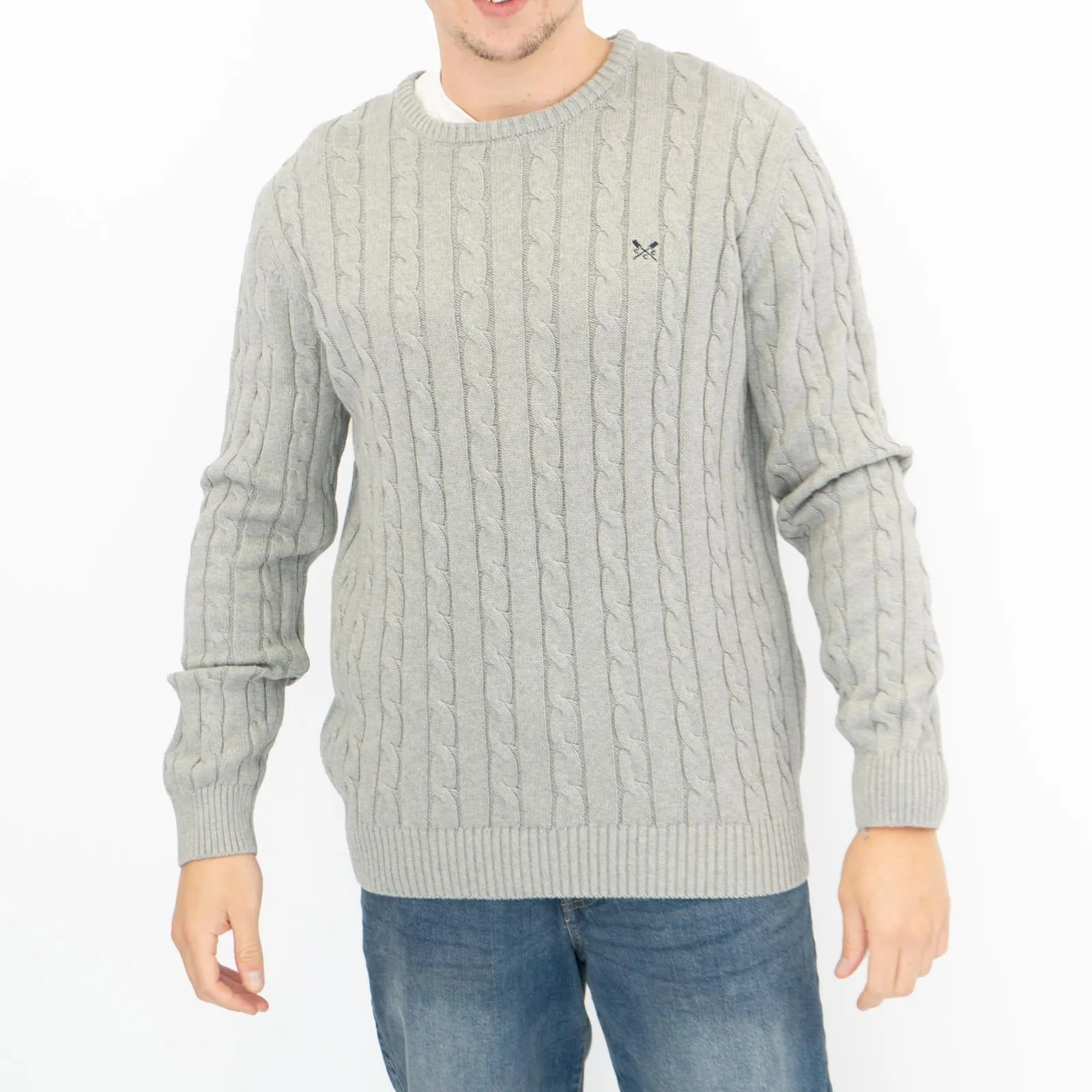 Crew Clothing Mens Oarsmen Midweight Cable Knit Jumper