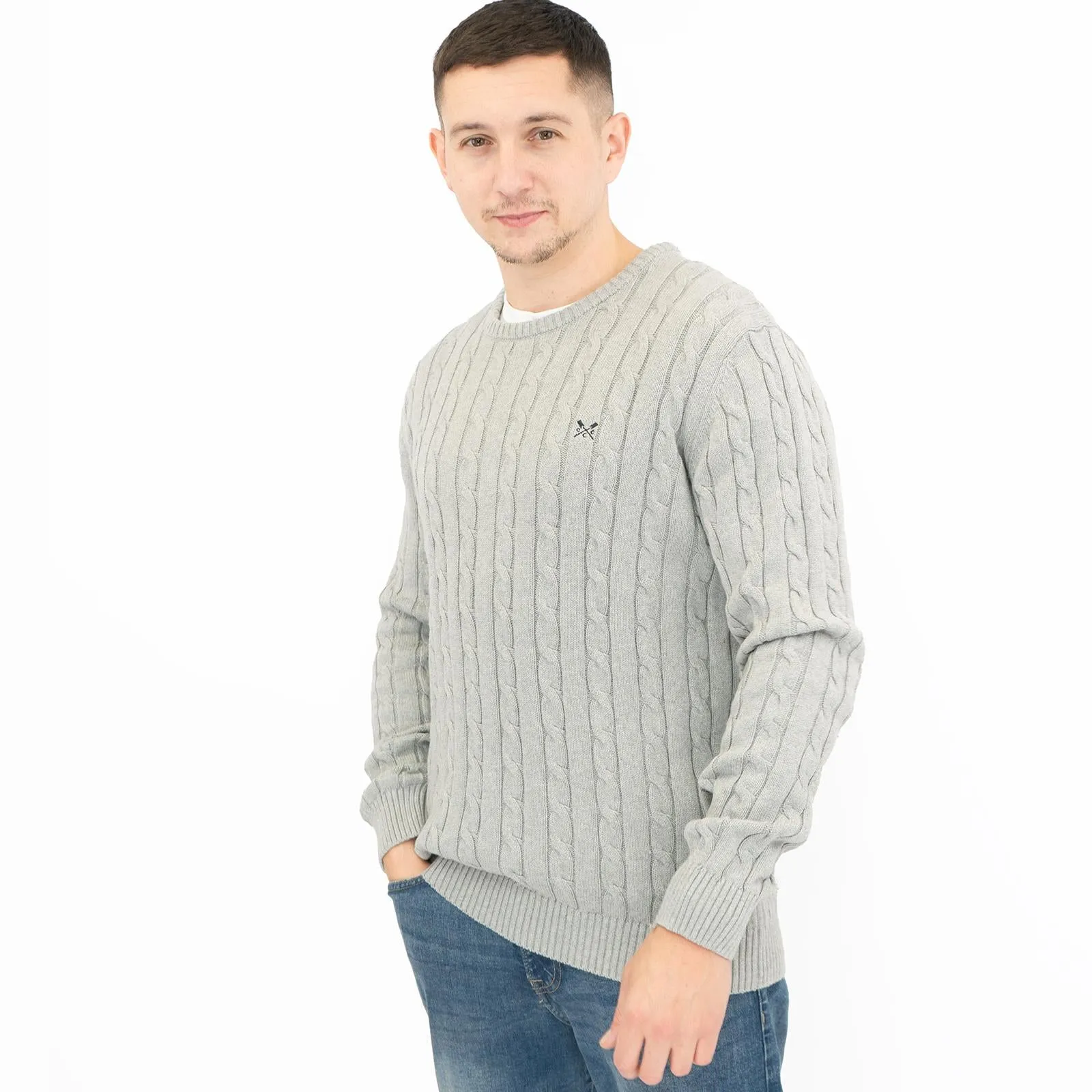 Crew Clothing Mens Oarsmen Midweight Cable Knit Jumper
