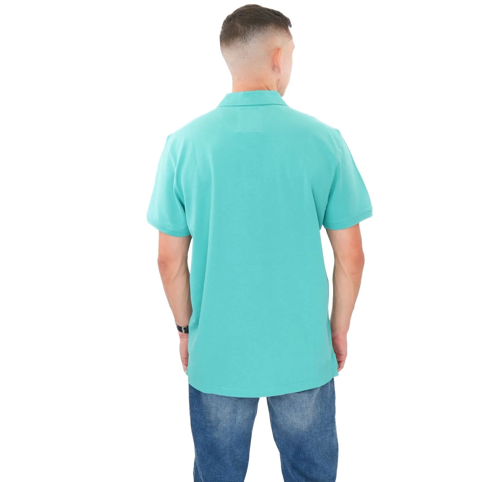 Crew Clothing Polo Shirt Classic Pique Cotton Aqua Green