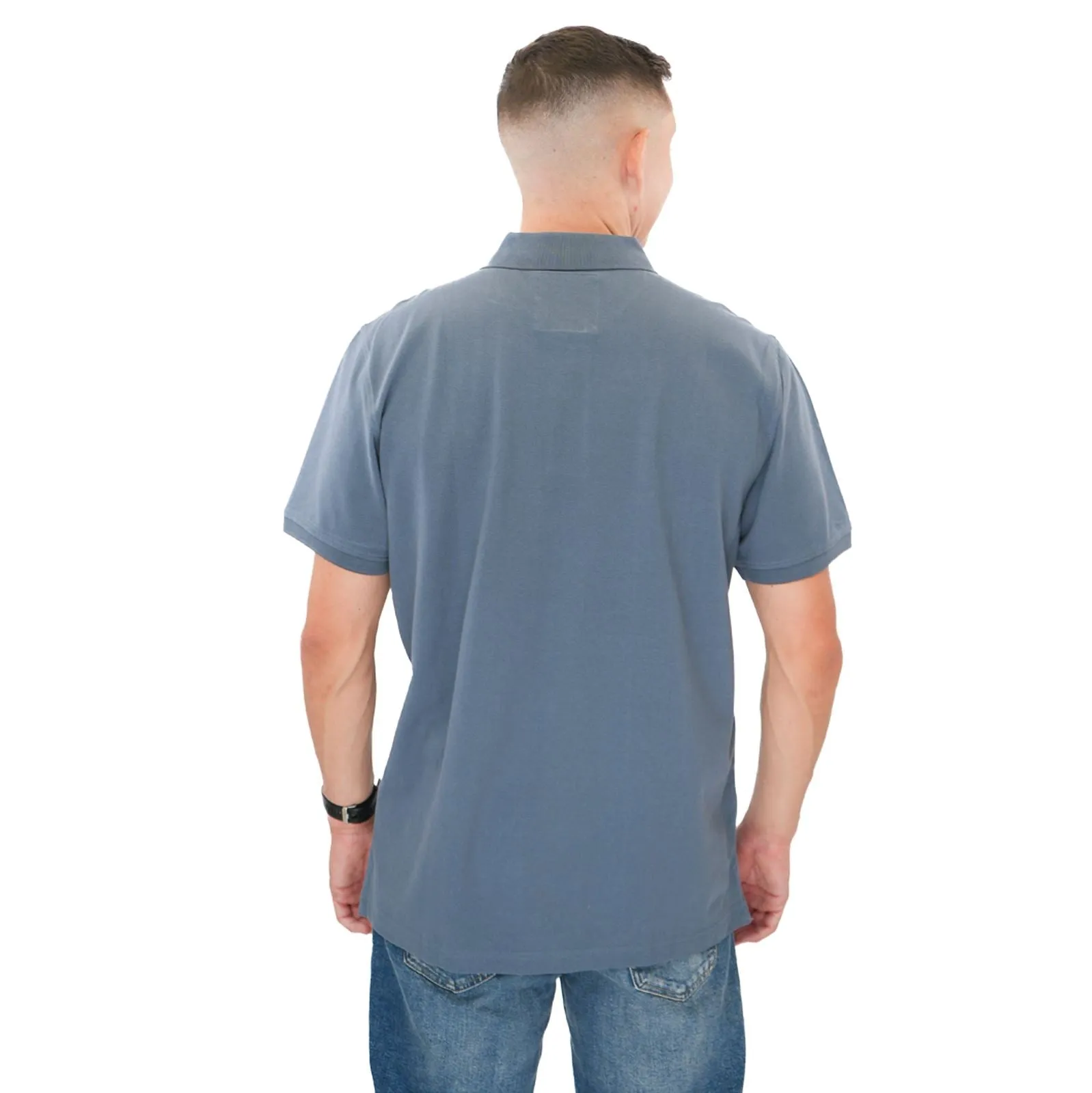 Crew Clothing Polo Shirt Classic Pique Cotton Charcoal Greyish Blue