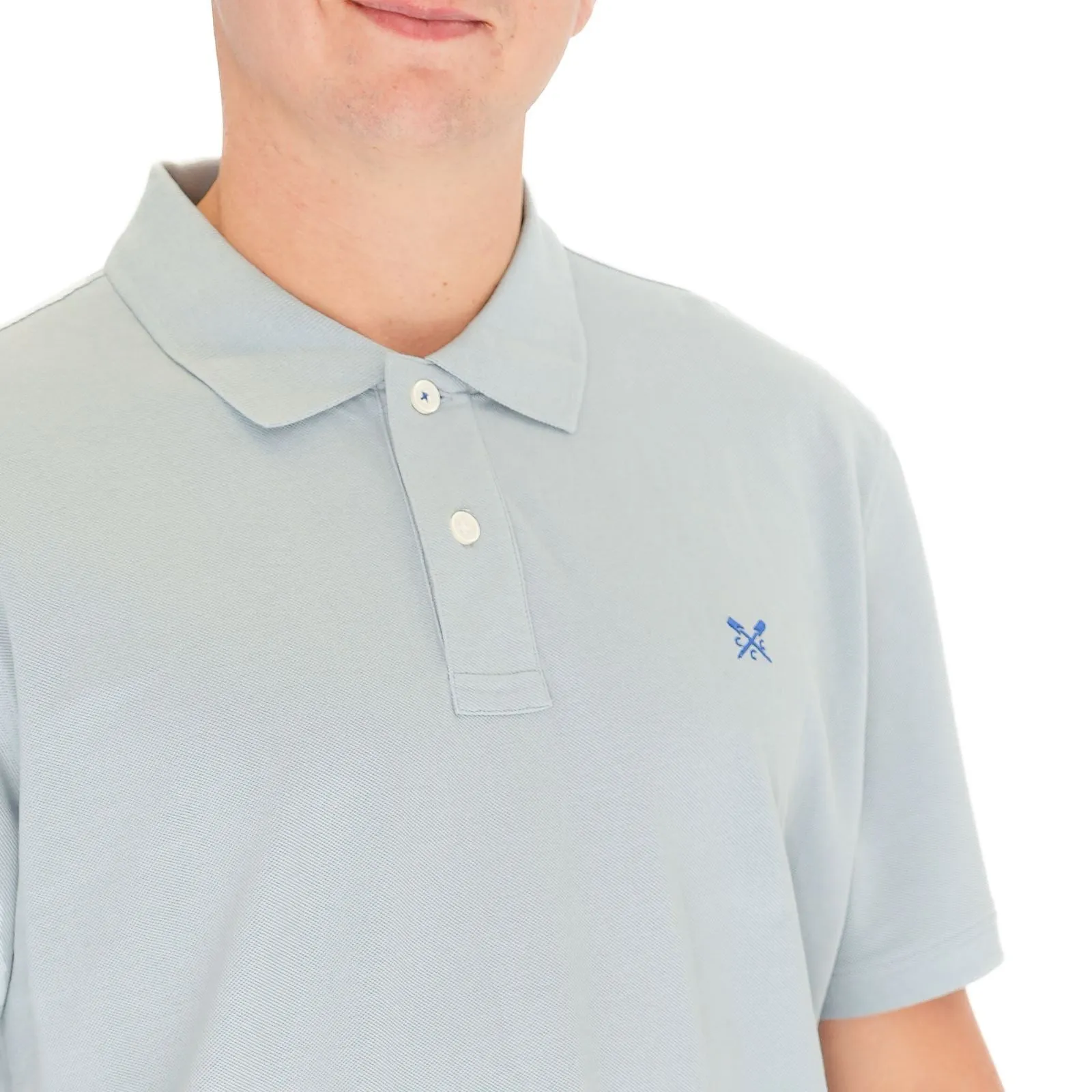 Crew Clothing Polo Shirt Classic Pique Cotton Light Blue