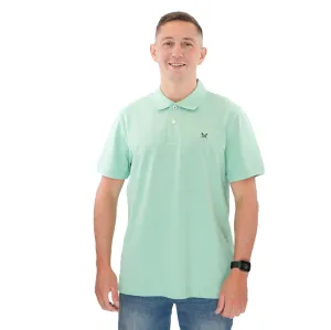 Crew Clothing Polo Shirt Classic Pique Cotton Light Green