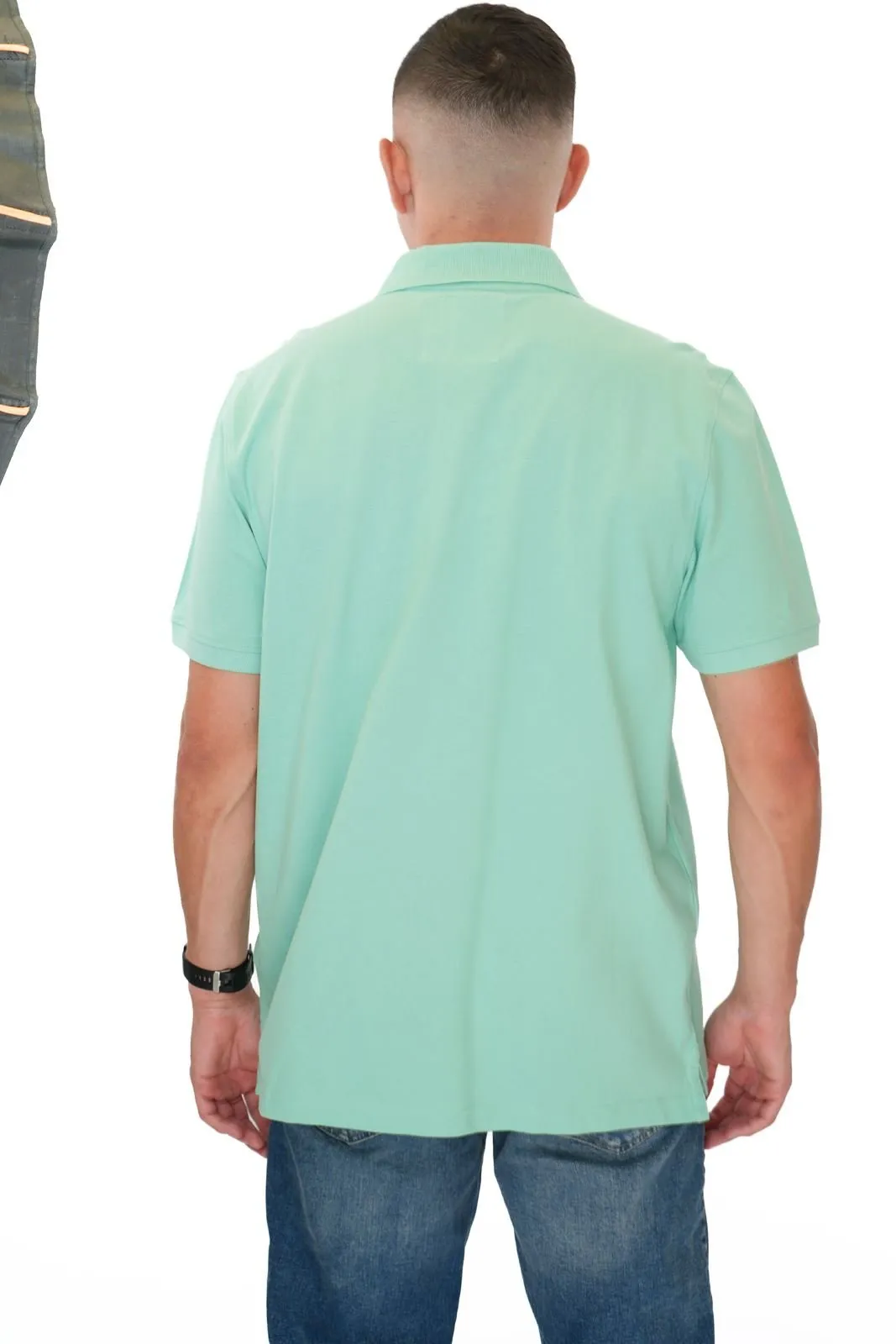 Crew Clothing Polo Shirt Classic Pique Cotton Light Green