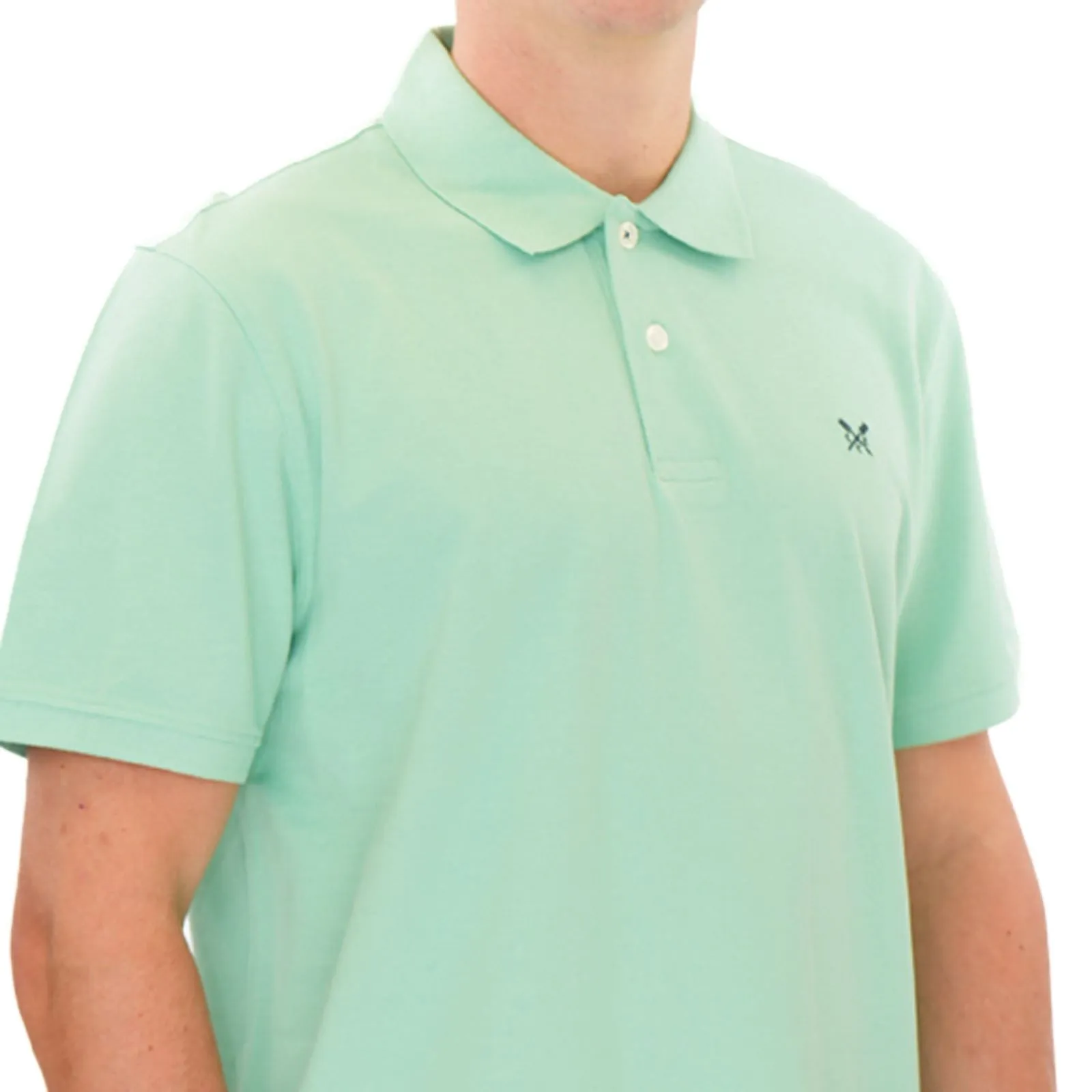Crew Clothing Polo Shirt Classic Pique Cotton Light Green