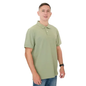 Crew Clothing Polo Shirt Classic Pique Cotton Light Khaki Green
