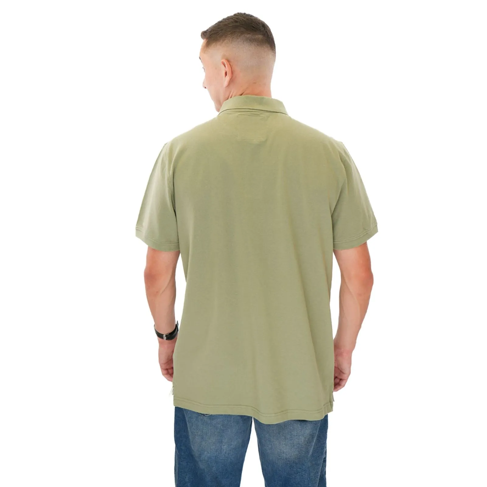 Crew Clothing Polo Shirt Classic Pique Cotton Light Khaki Green