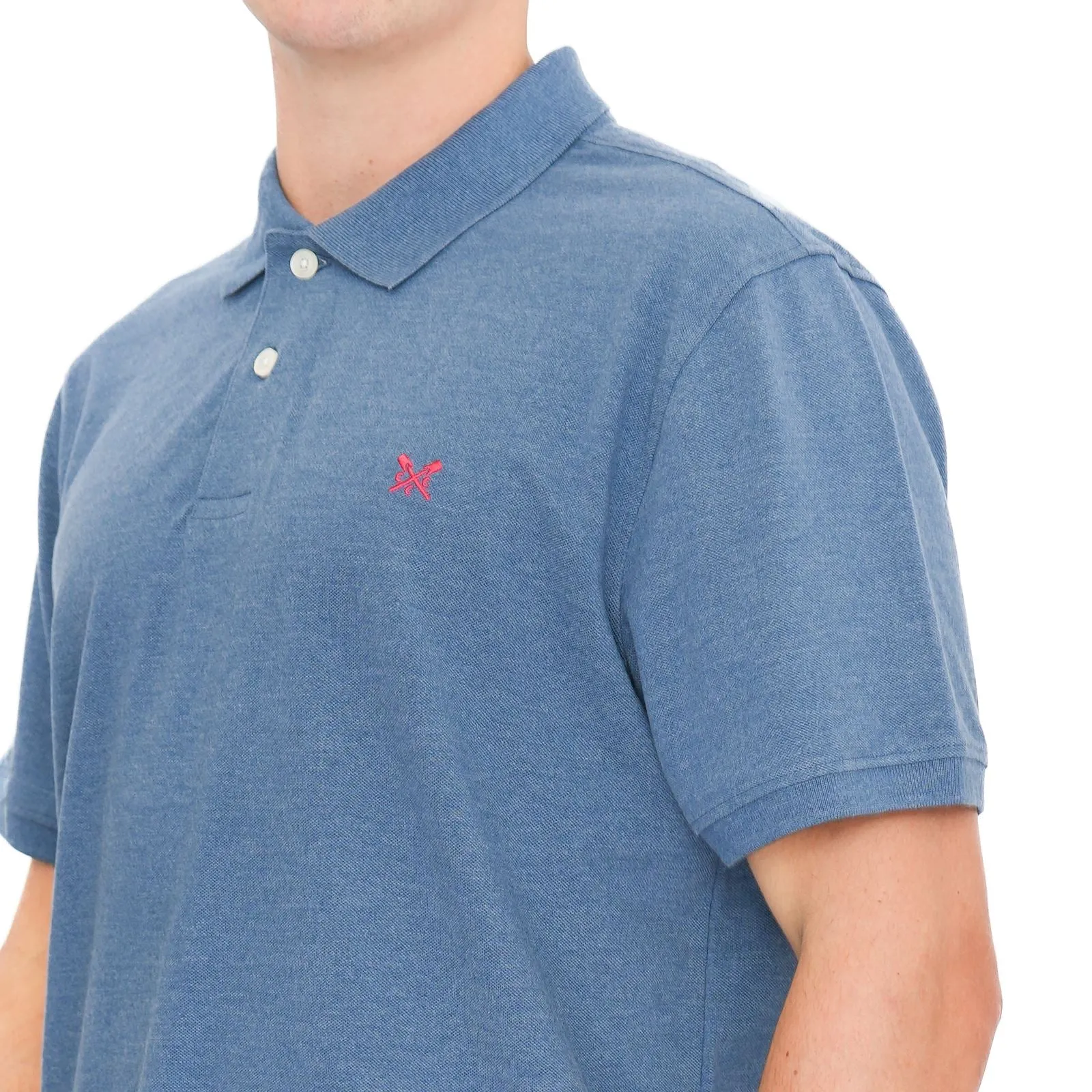 Crew Clothing Polo Shirt Classic Pique Cotton Petrol Blue