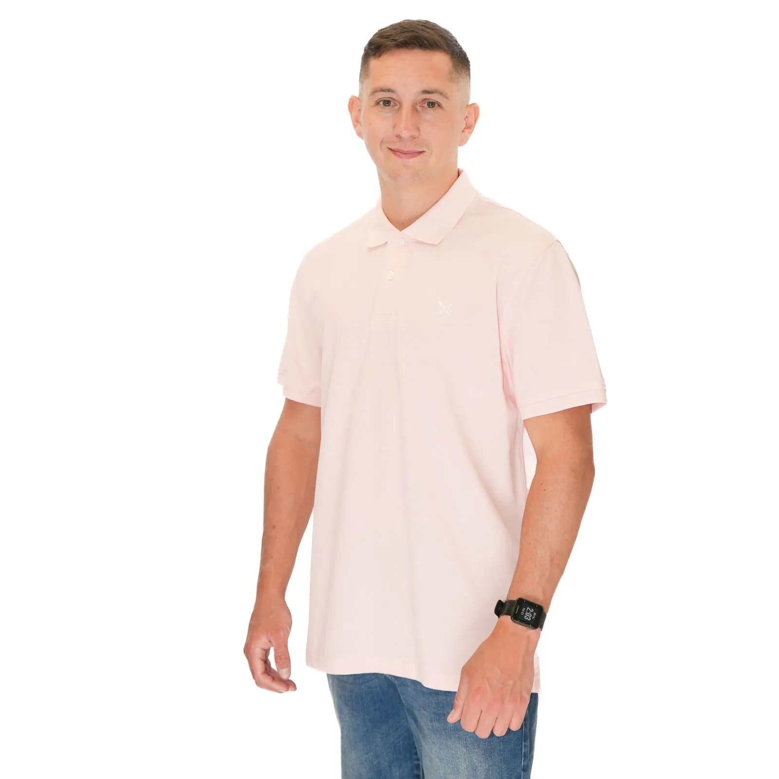 Crew Clothing Polo Shirt Classic Pique Cotton Pink