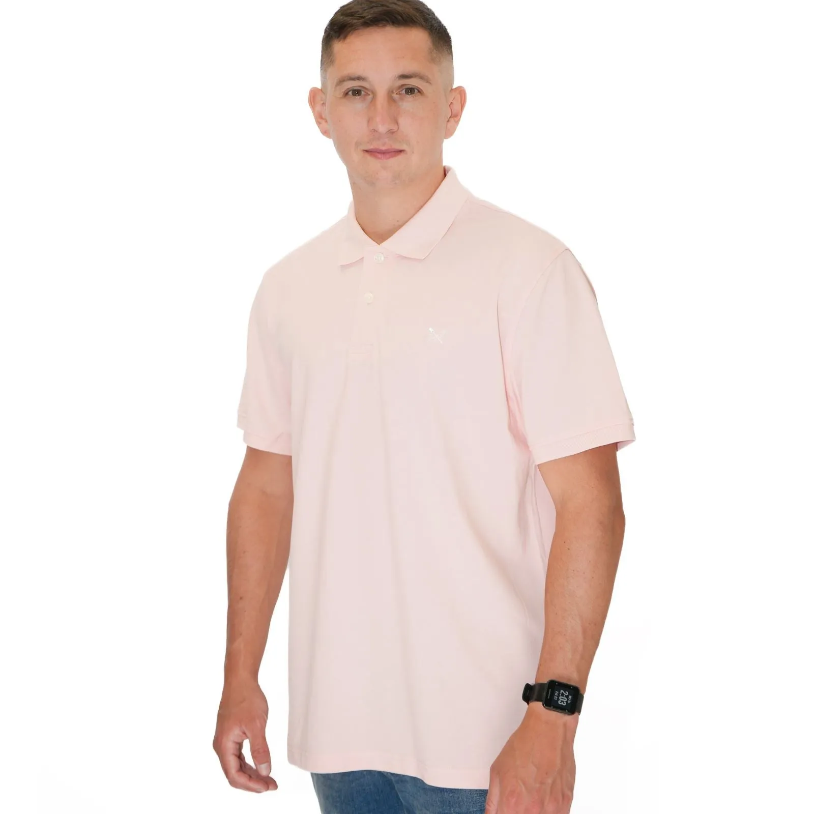 Crew Clothing Polo Shirt Classic Pique Cotton Pink