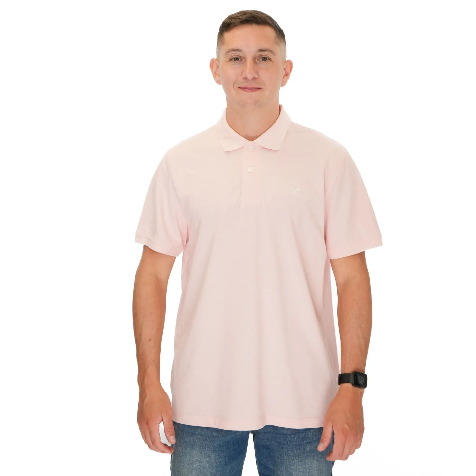 Crew Clothing Polo Shirt Classic Pique Cotton Pink