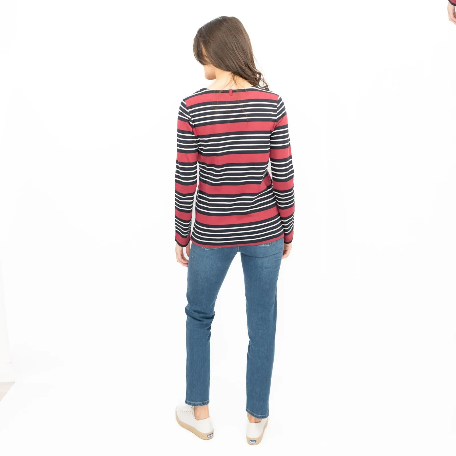 Crew Clothing Womens Top Ultimate Breton Stripe Red