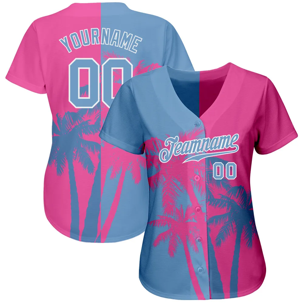 Custom 3D Pattern Design Hawaii Coconut Trees Authentic Baseball Jersey FansIdea