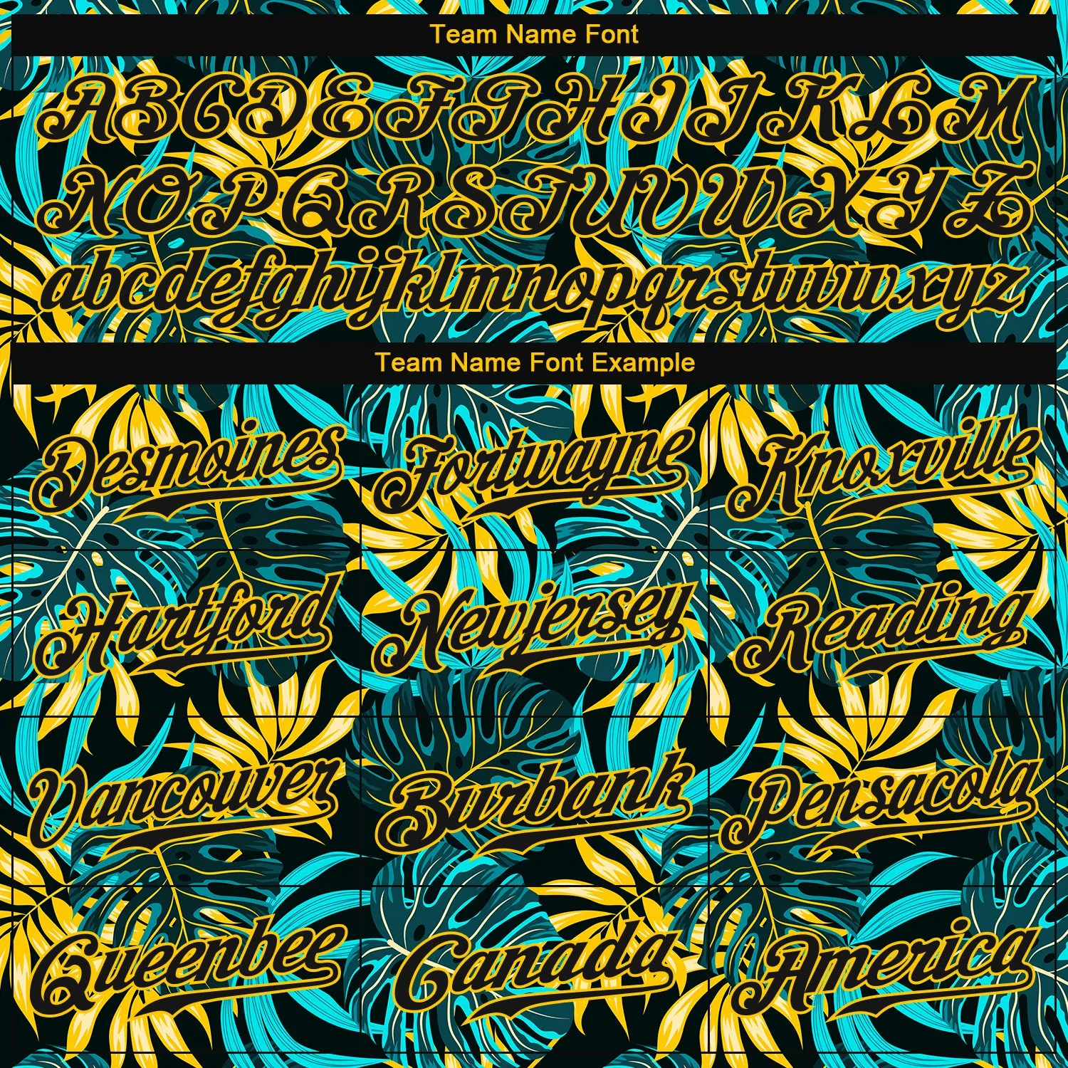 Custom Black Black-Gold 3D Pattern Design Tropical Palm Leaves Authentic Baseball Jersey FansIdea