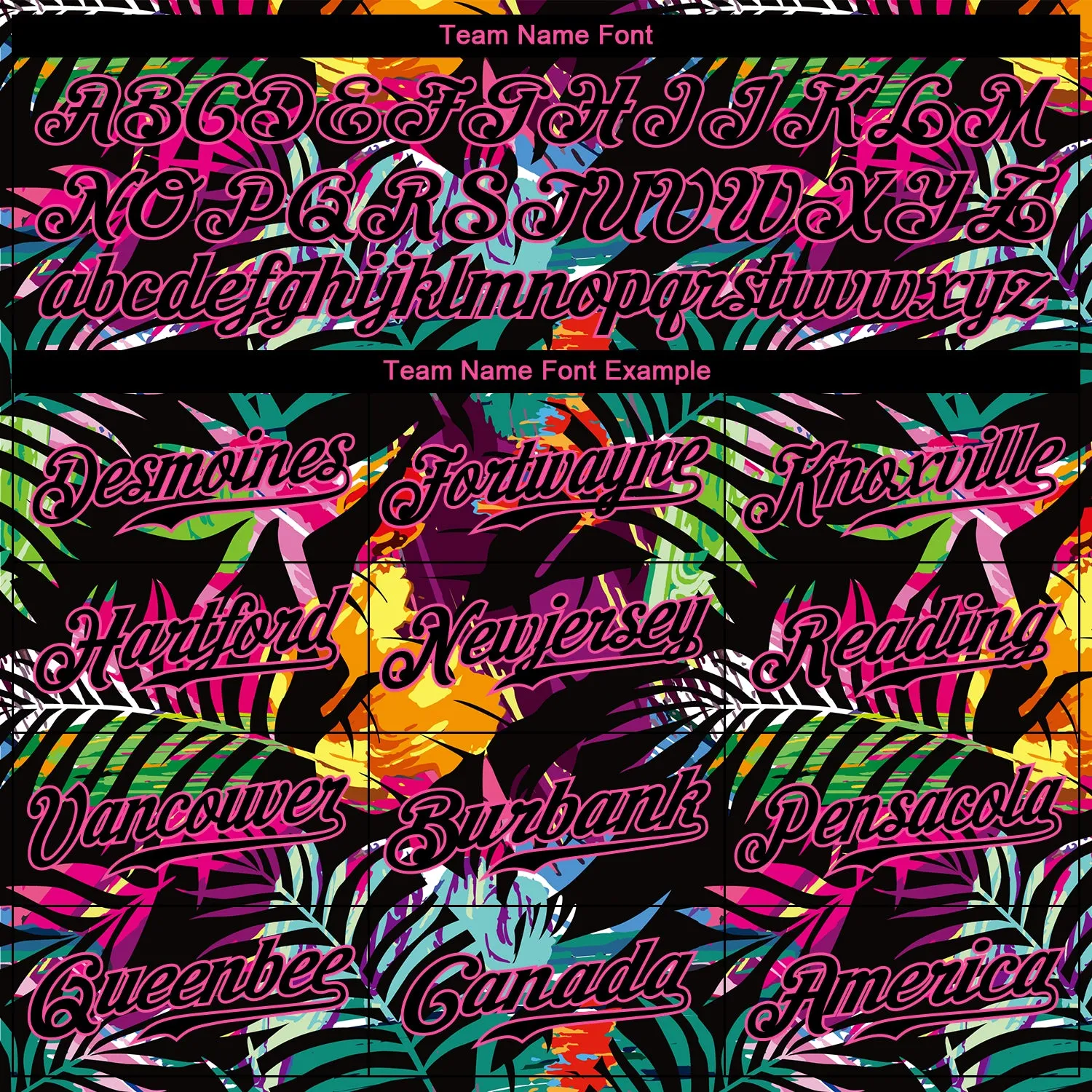 Custom Black Black-Pink 3D Pattern Design Tropical Palm Leaves Authentic Baseball Jersey FansIdea