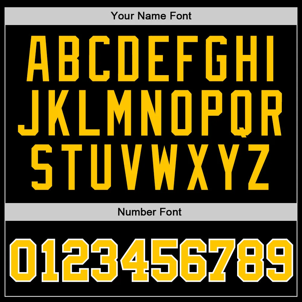 Custom Black Gold-White Authentic Throwback Basketball Jersey FansIdea